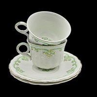 Johnson Bros Rolland 2 Cups 2 Saucers, Green Pattern, Green Irish Look, Other Piece Types Available, Made in England