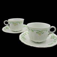 Johnson Bros Rolland 2 Cups 2 Saucers, Green Pattern, Green Irish Look, Other Piece Types Available, Made in England