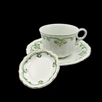 Johnson Bros Rolland Butter Pat and Cup and Saucer Set,  Green Pattern, Green Irish Look, Other Piece Types Available, Made in England