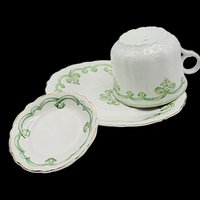 Johnson Bros Rolland Butter Pat and Cup and Saucer Set,  Green Pattern, Green Irish Look, Other Piece Types Available, Made in England