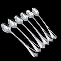 King James Silver Plate 6 Ice Tea Spoons, Oneida, Silverware Flatware Replacement Pieces, Excellent Condition