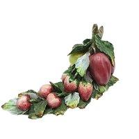 Majolica Fruit Spray Made in Italy, Tabletop Cluster Apple Lemon Cherries and Strawberries Hand Painted, Wall Hanging, Tablescaping, 2 Avail
