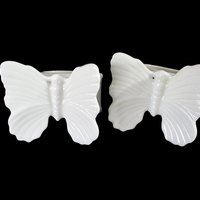 Butterfly Napkin Rings or Holders, Fitz and Floyd, White Butterfly Tablescaping, Set of 2, Wonderful Condition