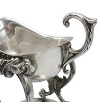 Silver Plate Gravy Boat with Stand and Warming Tray, Removable Gravyboat, Elegant Formal Dining, Tablescaping, Ornate Design, Wedding Gift