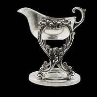 Silver Plate Gravy Boat with Stand and Warming Tray, Removable Gravyboat, Elegant Formal Dining, Tablescaping, Ornate Design, Wedding Gift