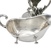 Silver Plate Gravy Boat with Stand and Warming Tray, Removable Gravyboat, Elegant Formal Dining, Tablescaping, Ornate Design, Wedding Gift