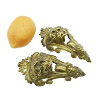 Brass Lion Head Furniture or Mantle Hardware, Decorative Wall Pieces, Corner Pieces, Furniture Enhancements, Set of 2, Multiples Available