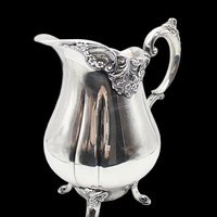 Wallace Baroque Silver Plate Pitcher, Large Beverage Pitcher, Bridal Shower Decor, Wonderful Condition, Wedding or Anniversary Gift