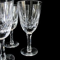 Wedgwood Irish Crystal, Water Goblets, Large Wine Glasses, Deep Cuts, Highly Reflective, Excellent Condition, Wedding Gift, Set of 4