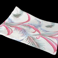 Bark Cloth Pillow Cover, 25in X 19in, Standard Bed Pillow Size, End Slip In Opening, Tropical Old Hawaii Decor, Pillowcase, 1960s