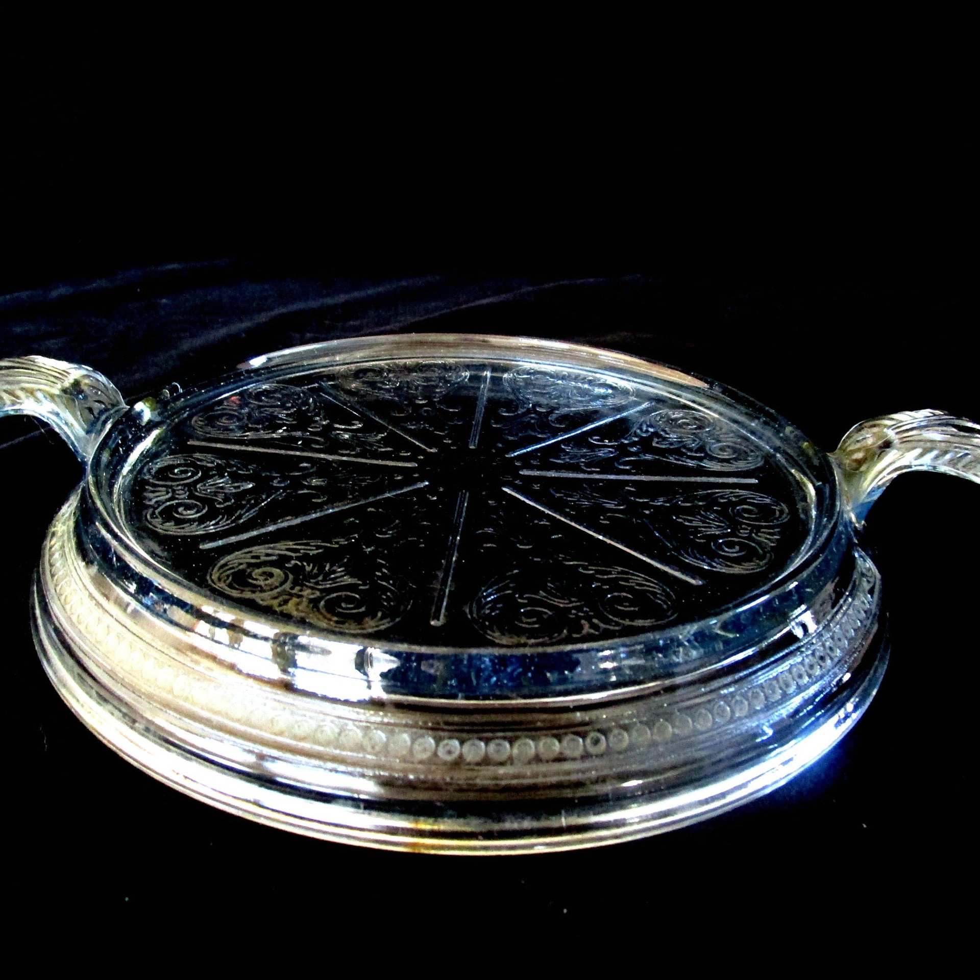 Vintage Fire King Hot Plate or Trivet, Clear Glass, Round Embossed Design, Modern Farmhouse Kitchen, Vintage Gifts