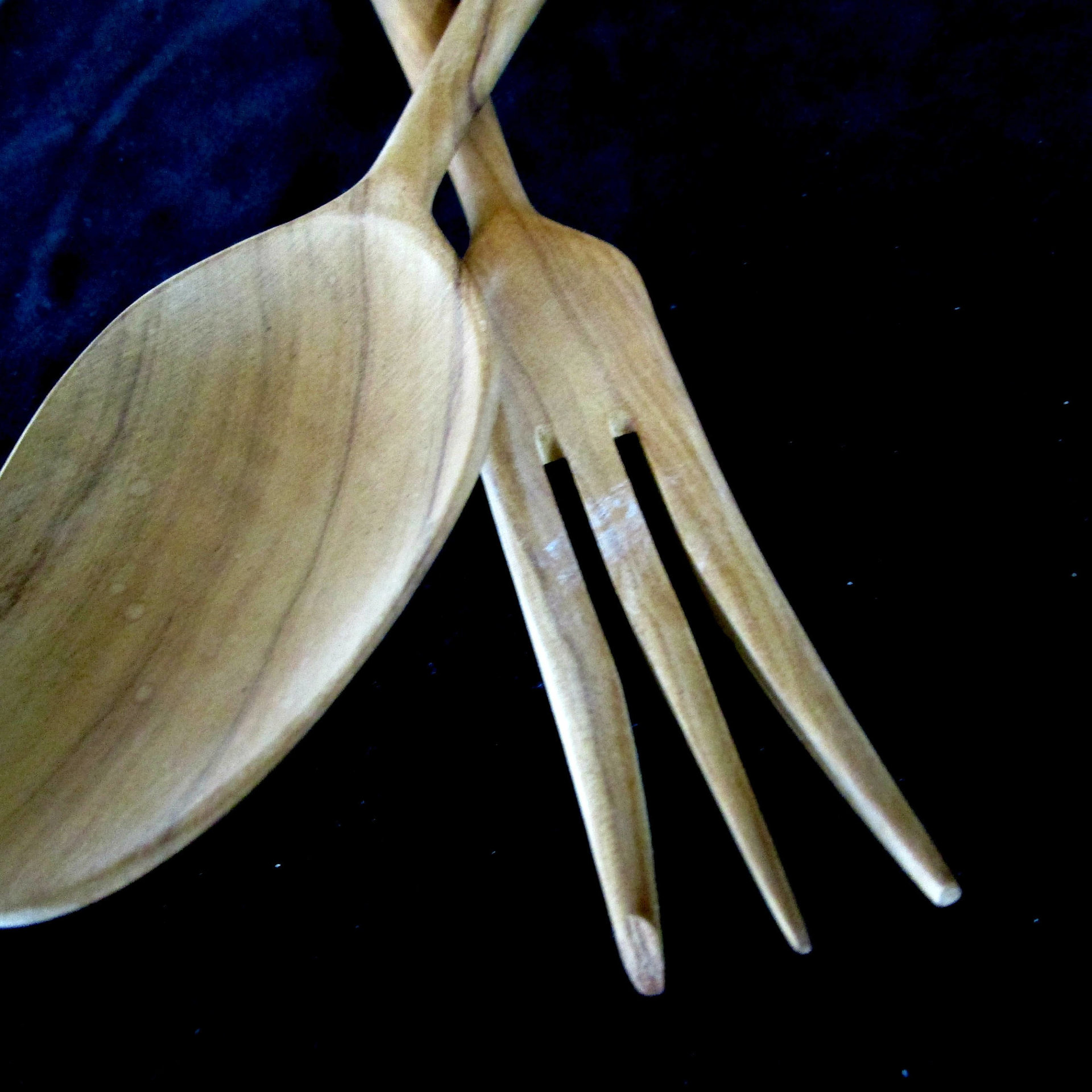 Sterling and Wood Sterling Salad Serving Set, Royal Lancer, Complete 5pc Set, Sterling Handles, Sterling Rimmed, Original Box, Make Offer