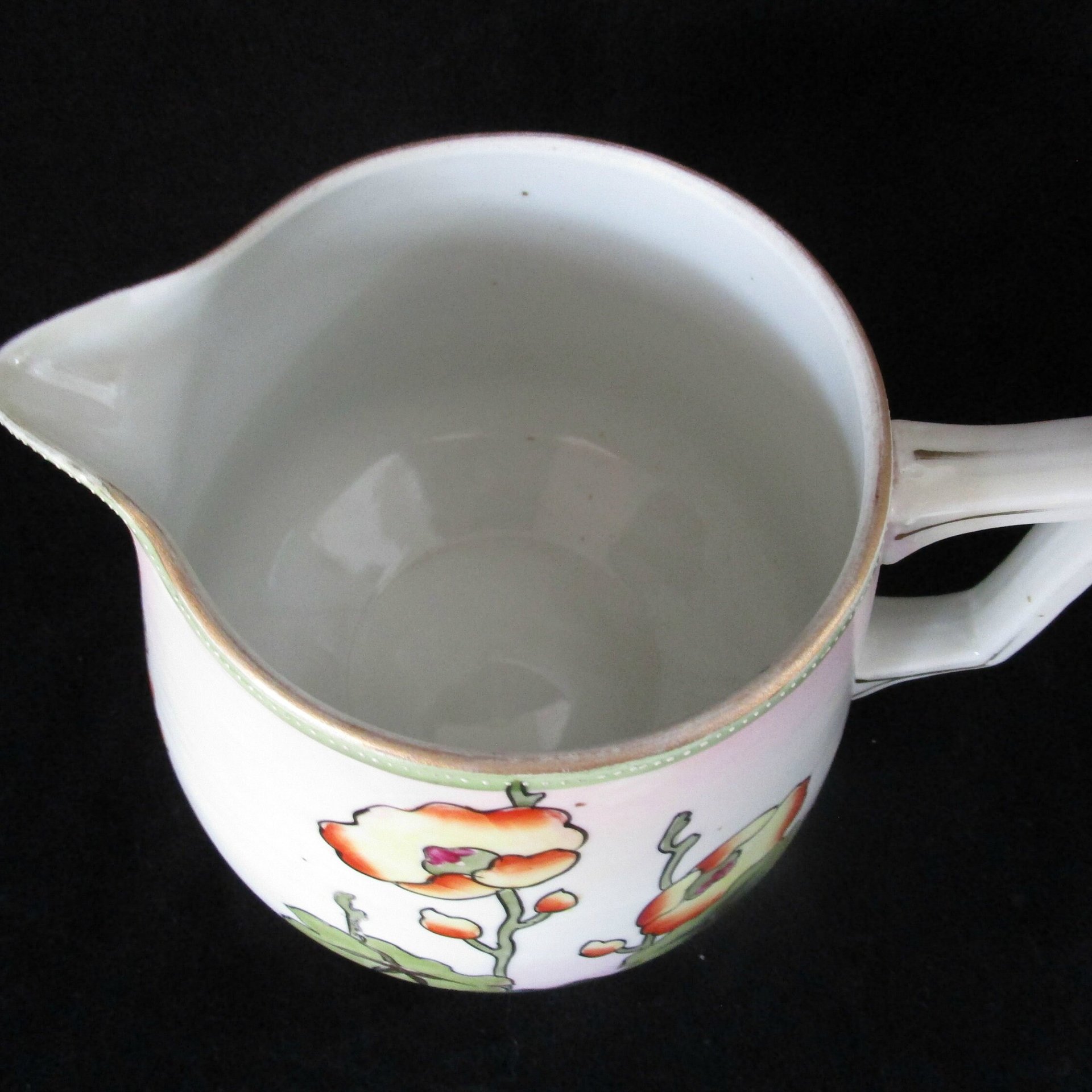 Antique Large Pitcher, Stout Water or Milk Pitcher, Nippon Japan, Floral Hand Painted, Farmhouse Decor, 1910s, Vintage Gifts, Make Offer
