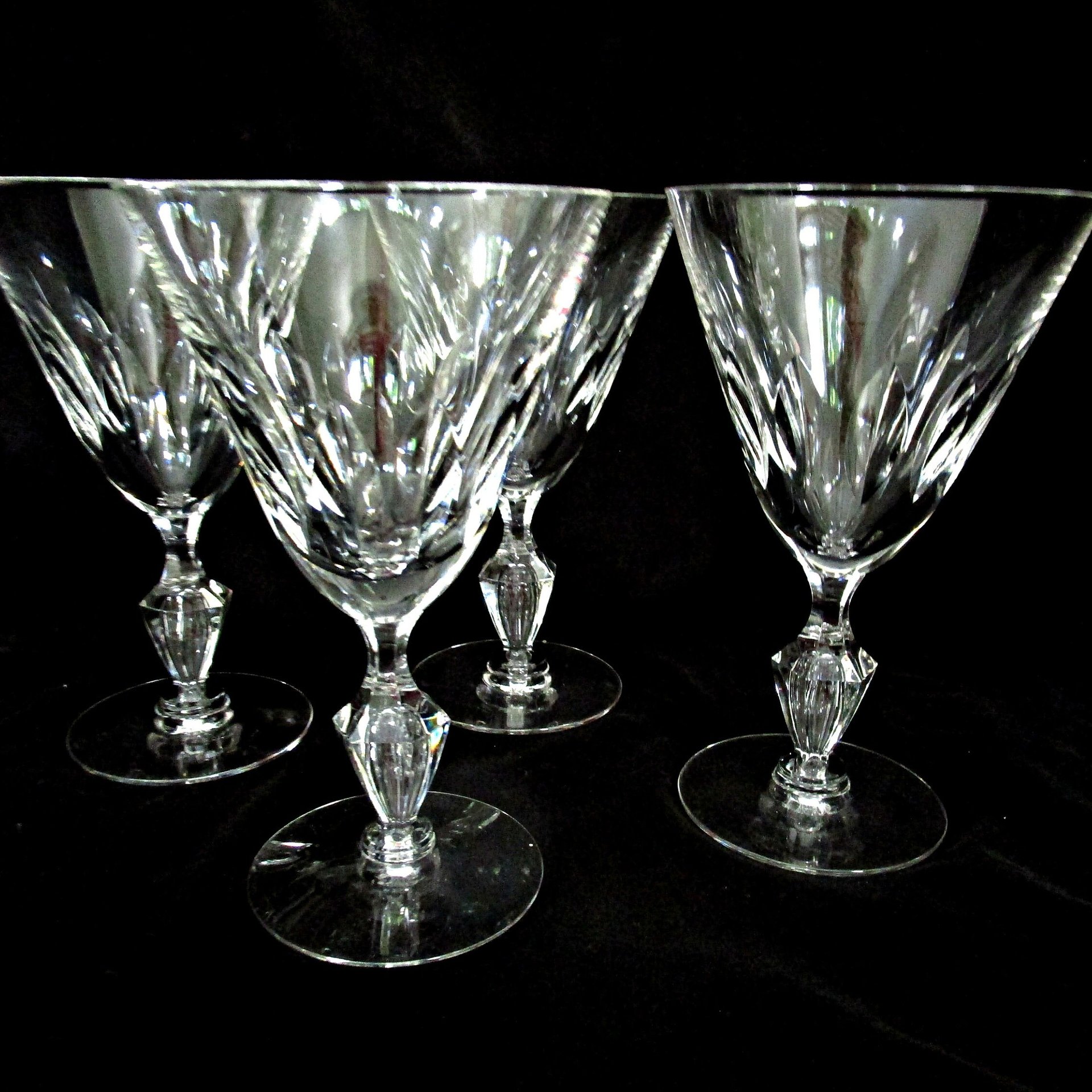 Tiffin Ashland Wine Glasses or Goblets, Tiffin Franciscan Ashland Pattern, Set of 4, 1960s, Excellent Condition, 2 Sets Avail, Vintage Gifts