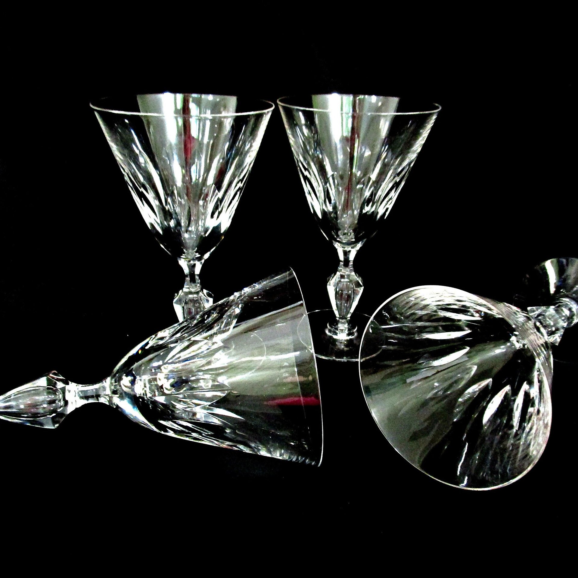 Tiffin Ashland Wine Glasses or Goblets, Tiffin Franciscan Ashland Pattern, Set of 4, 1960s, Excellent Condition, 2 Sets Avail, Vintage Gifts