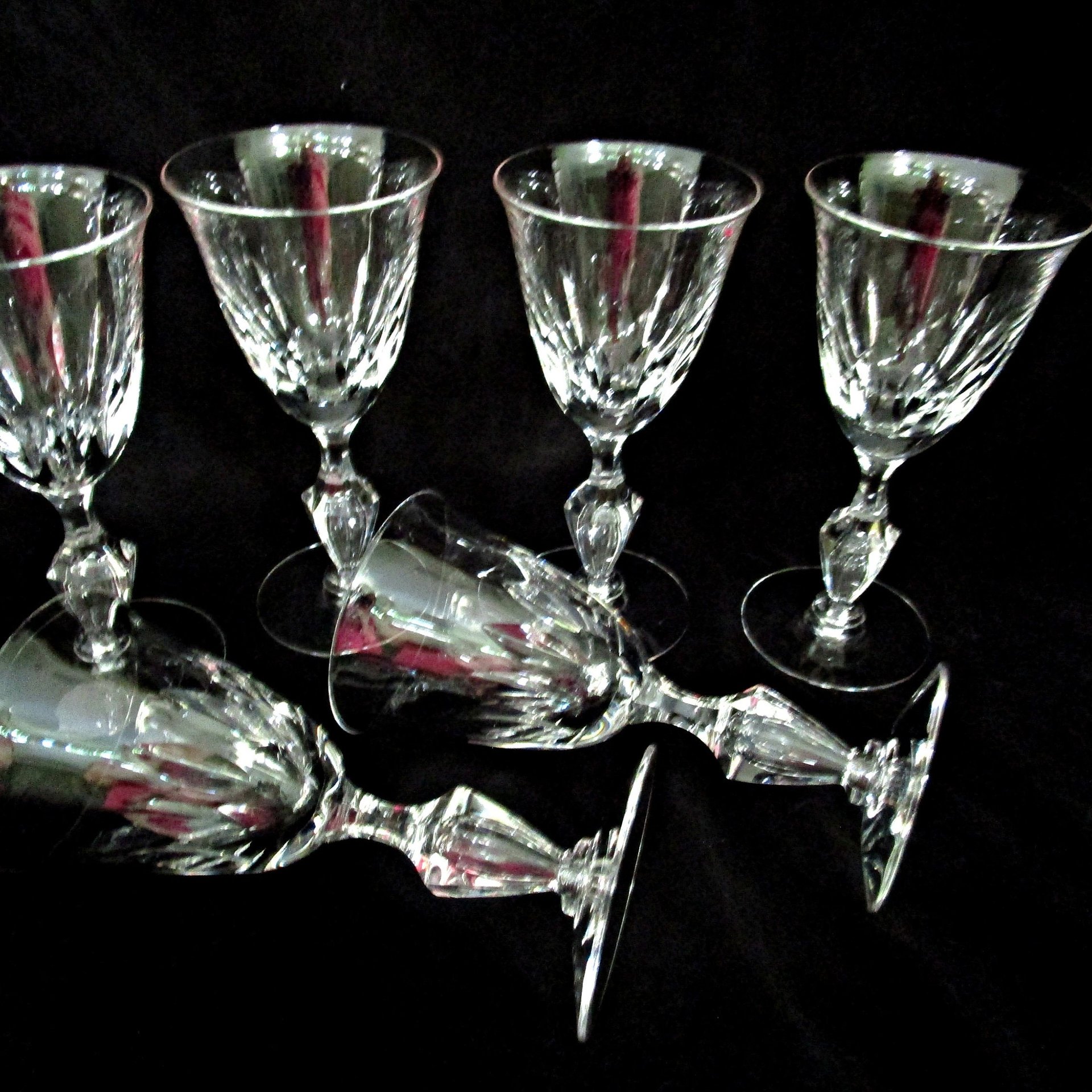 Set of 6 Tiffin Ashland Wine Glasses, Tiffin Franciscan Ashland Pattern, 1960s, Wedding Gift, Vintage Gifts