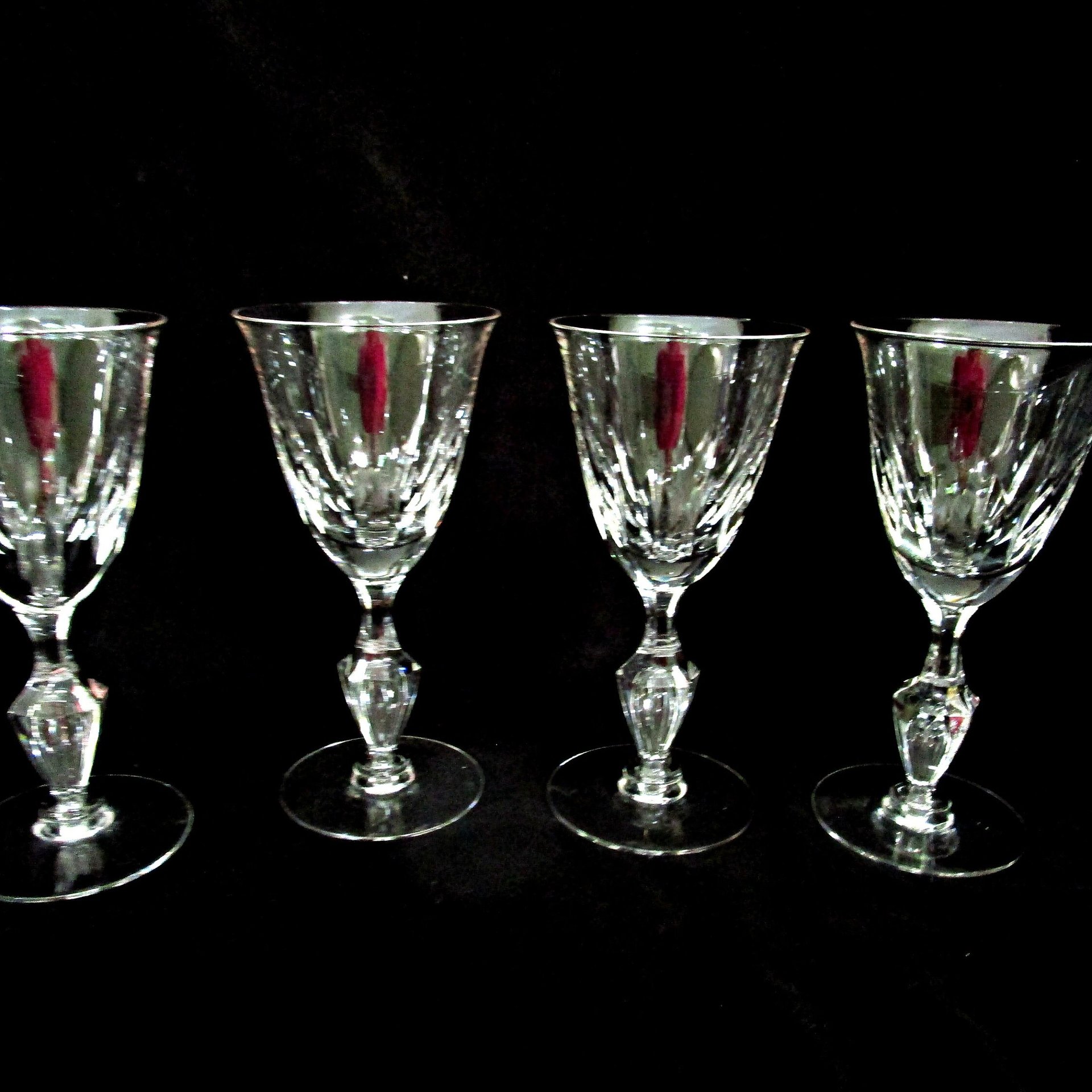 Set of 4 Tiffin Ashland Wine Glasses, Tiffin Franciscan Ashland Pattern, 1960s, Wedding Gift, Excellent Condition, Vintage Gifts