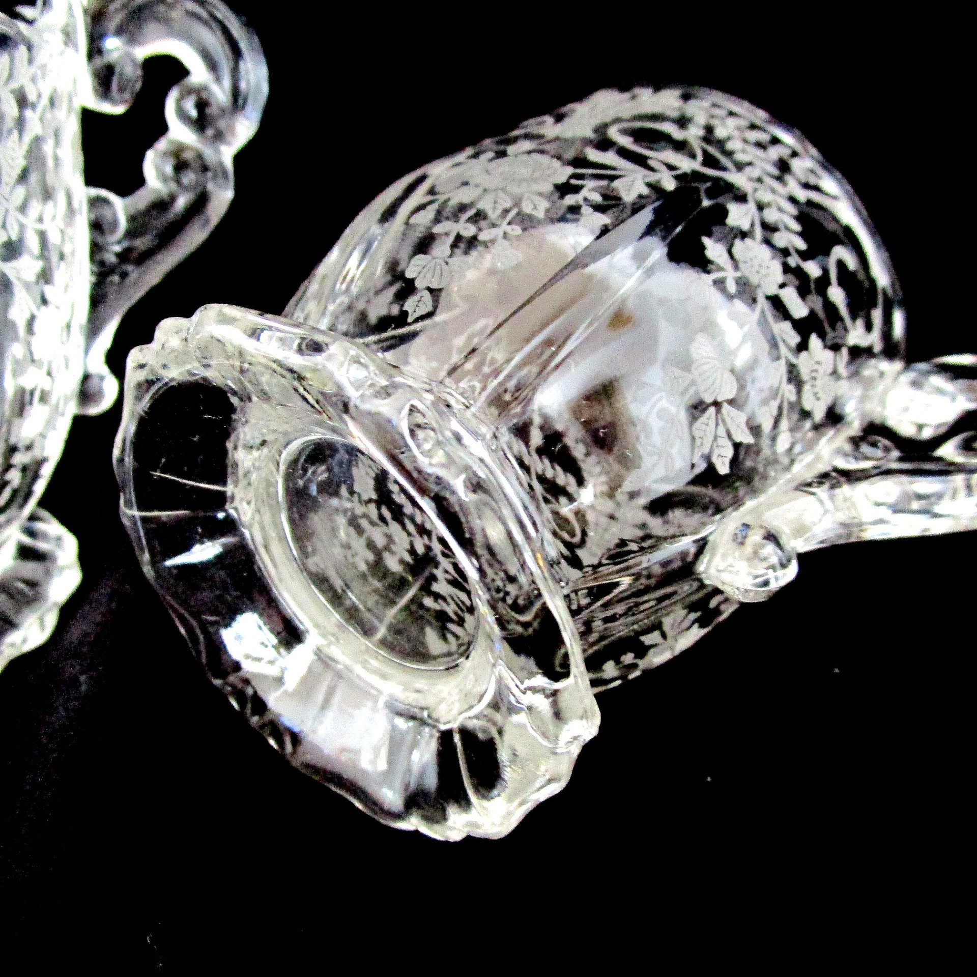 Cambridge Portia Cream and Sugar Bowl, Creamer and Sugar, 1940s, Cambridge Crystal, Portia Pattern, Wedding Gift, 2 Sets Avail