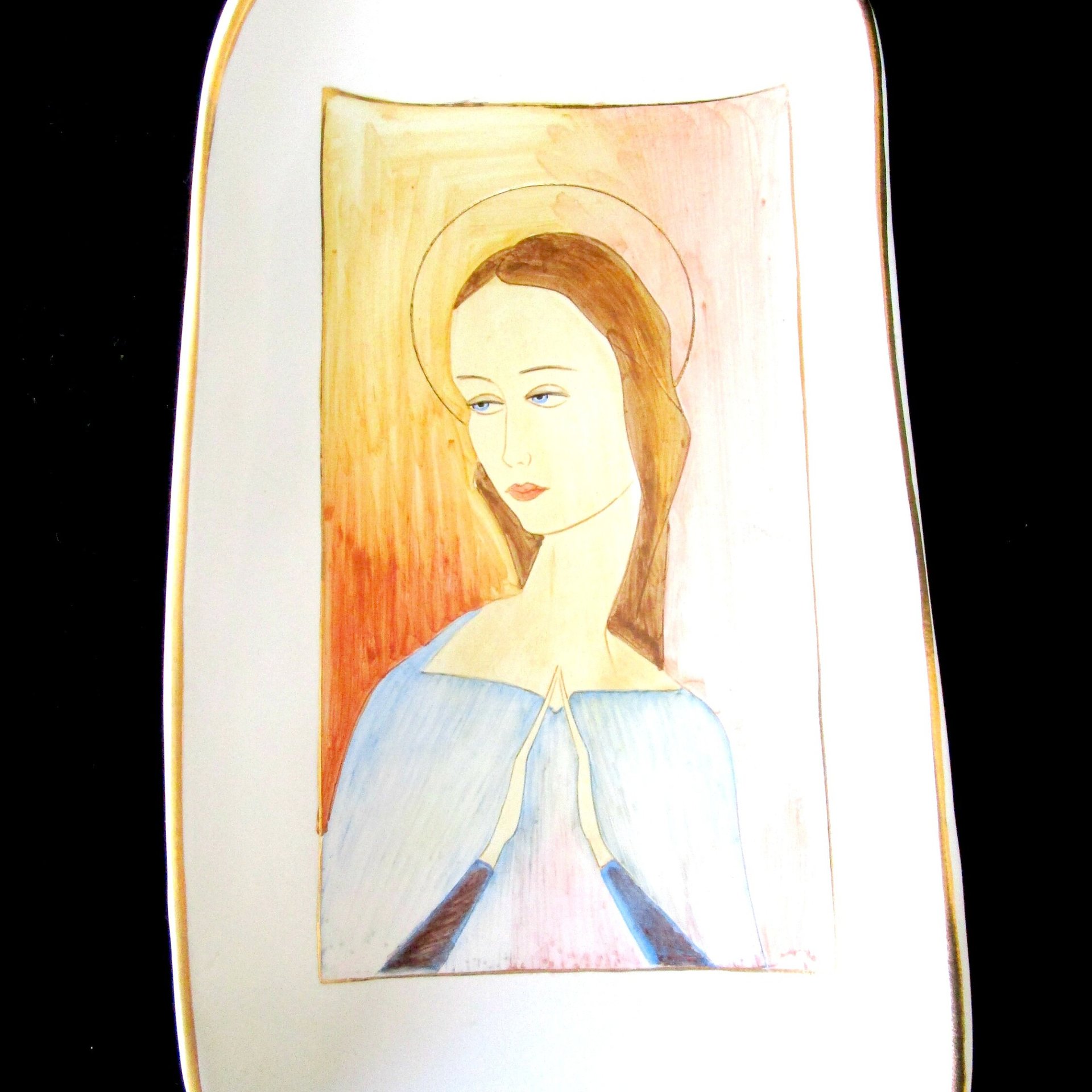 Vintage Madonna Wall Art, Made in Italy, Signed by Artist, Religious Wall Decor, Religious Gift