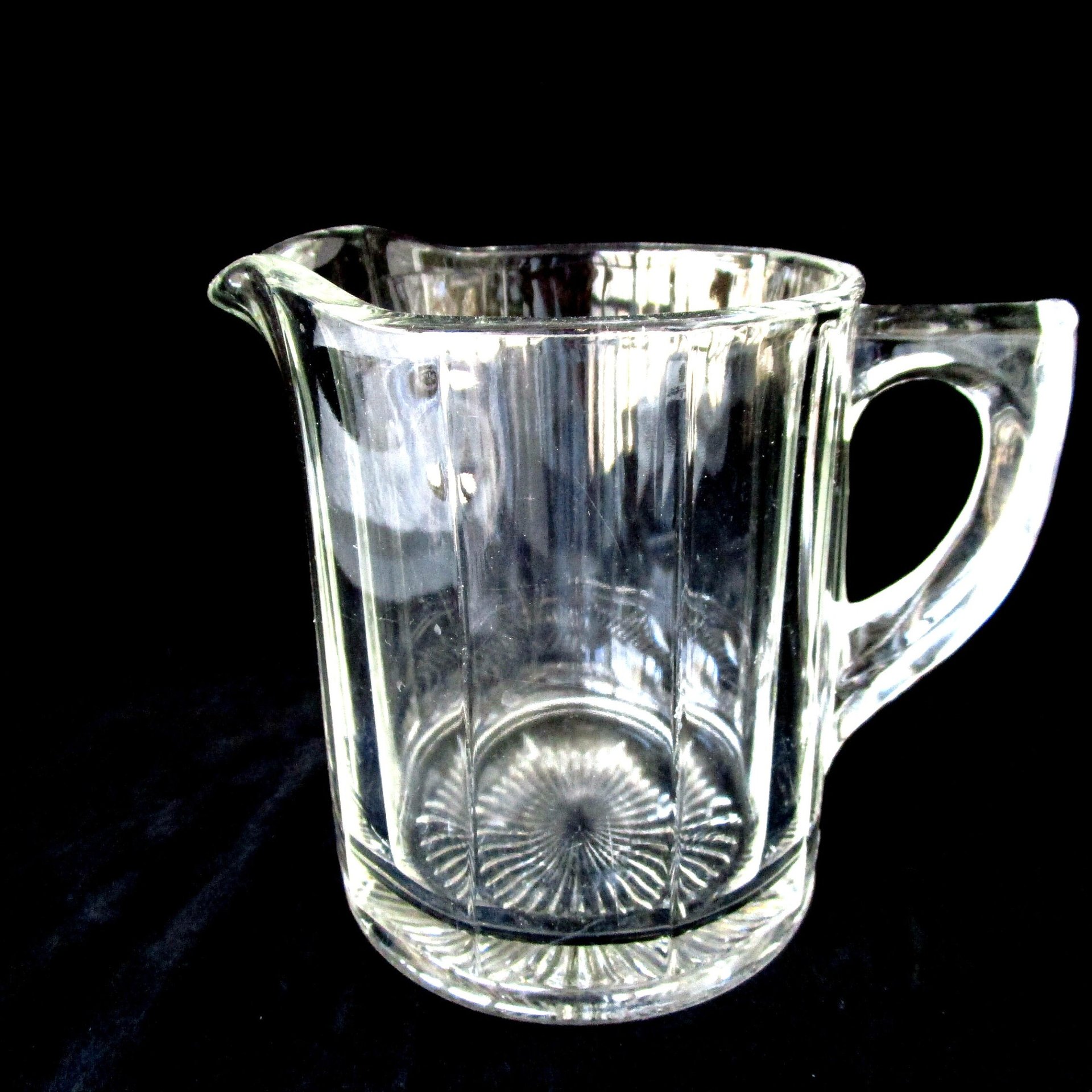 Vintage Milk Pitcher, Water Pitcher, Juice Pitcher, Heavy and Stout, Panels, Large Pitcher