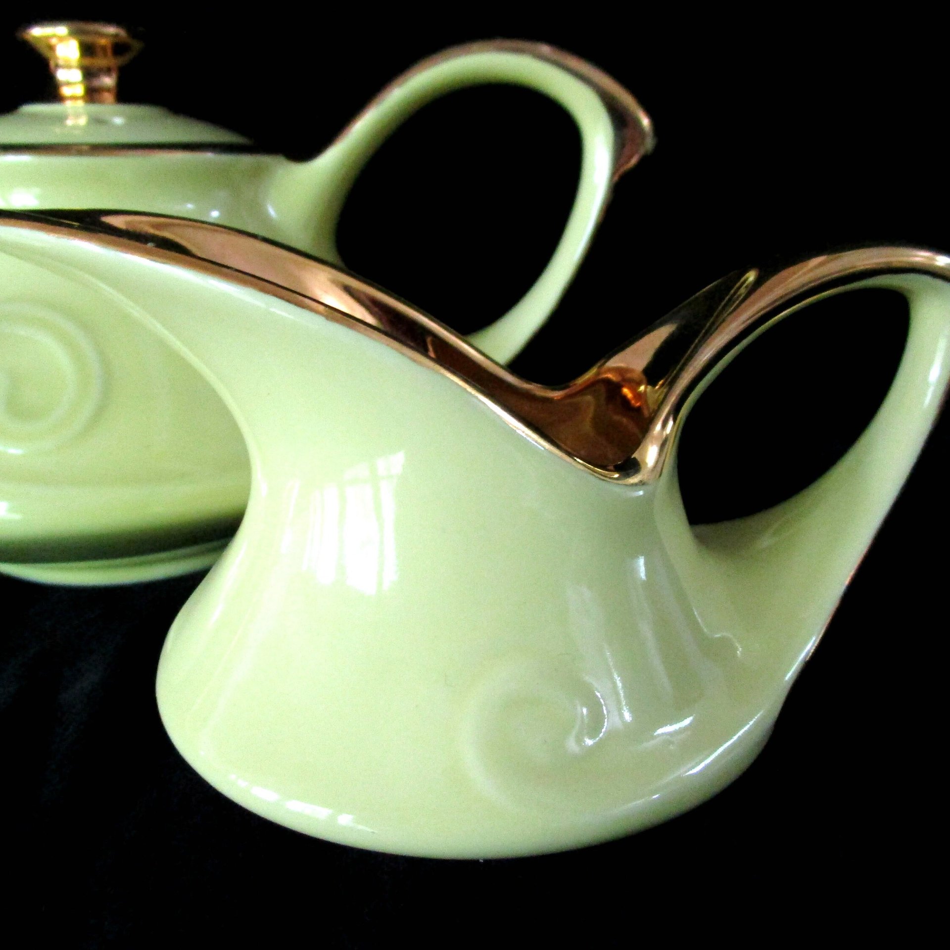 Vintage Yellow Tea Set, Pearl China Co, 22kt Gold, Teapot, Cream Pitcher, Sugar Bowl, Yellow Kitchen, Gift for Tea Lover, Make Offer