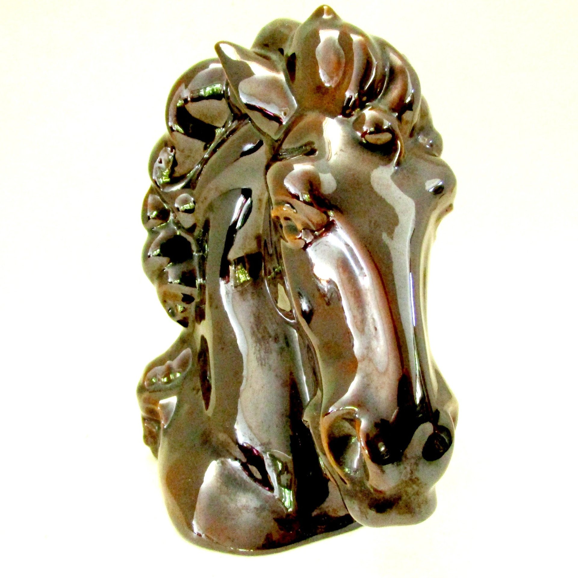 Horse Head Bookend Book End, Single Horse Head Bookend, Stallion Statue, Large Horse Bookend, Mid Century Bookend Horse Lover, Make Offer