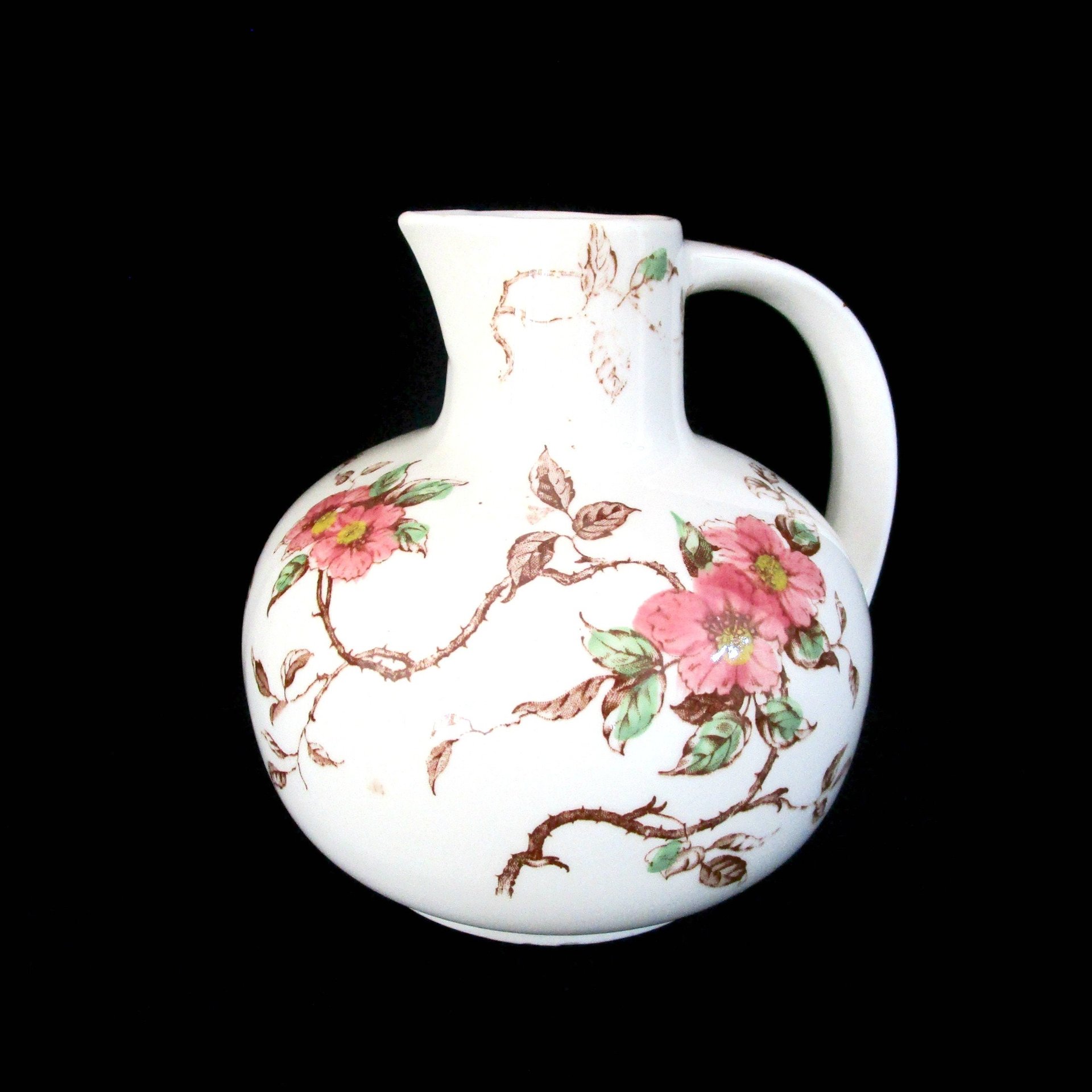 Vintage Teapot or Pitcher, Springtime, Hand Painted, Nasco Springtime Jug, Flowers and Branches, Farmhouse Kitchen Decor