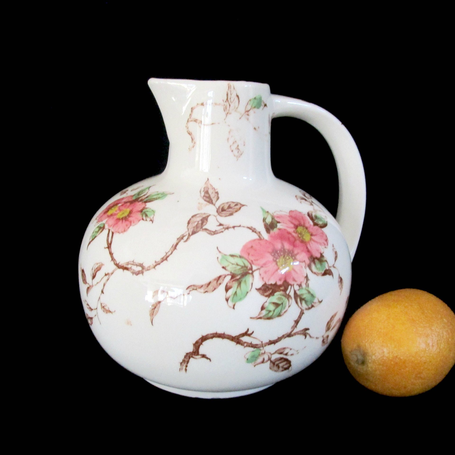 Vintage Teapot or Pitcher, Springtime, Hand Painted, Nasco Springtime Jug, Flowers and Branches, Farmhouse Kitchen Decor