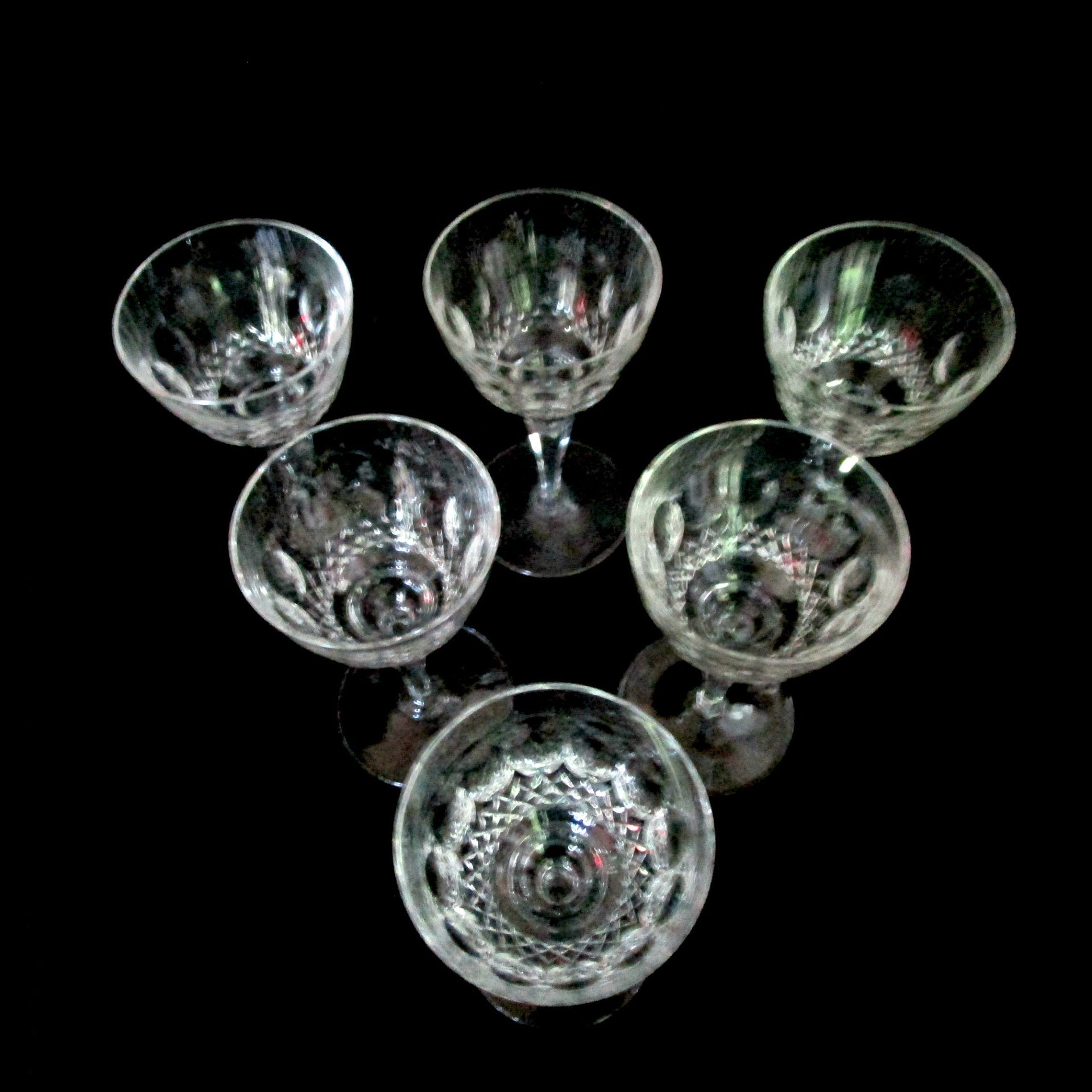 Nachtmann Bonn Cordials or Liquors, Set of 6, Cut Crystal, German Fine Stemware, Wedding Gift, Excellent Condition