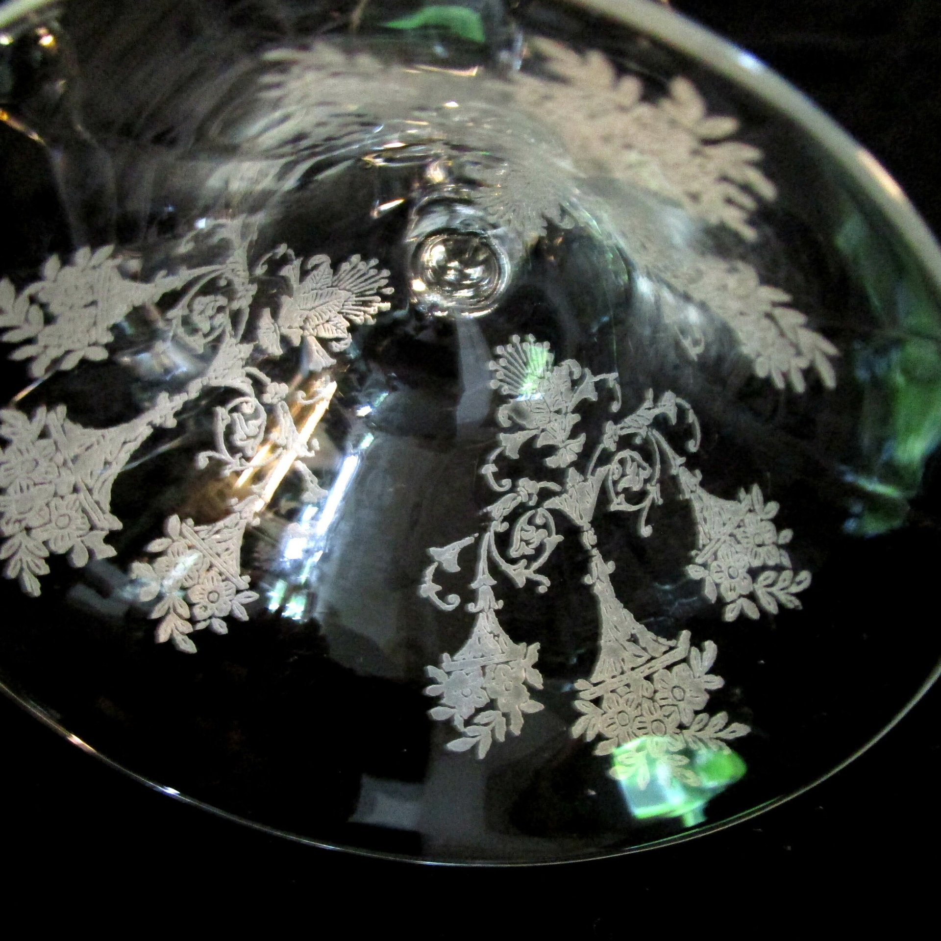 Morgantown Mayfair Crystal Stemware, Acid Etched, Set of 4, Sherry or Small Wine, Elegant Crystal Glassware, Wedding Gift, 2 Sets Avail