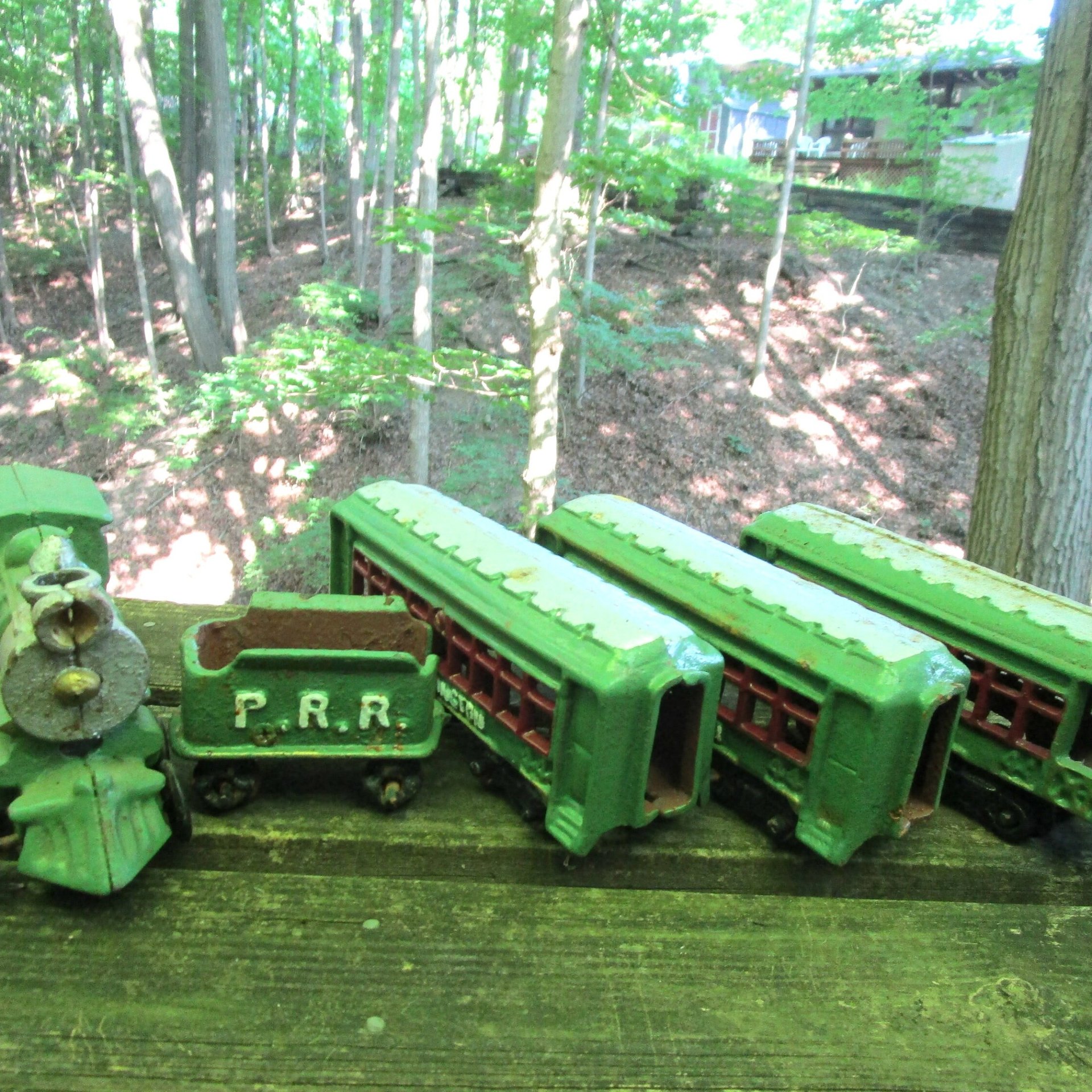 Vintage Cast Iron Train, Engine, Coal Car, Washington Cars, Observation Car, All 5 pcs Present, Large Set, Very Heavy, Make Offer