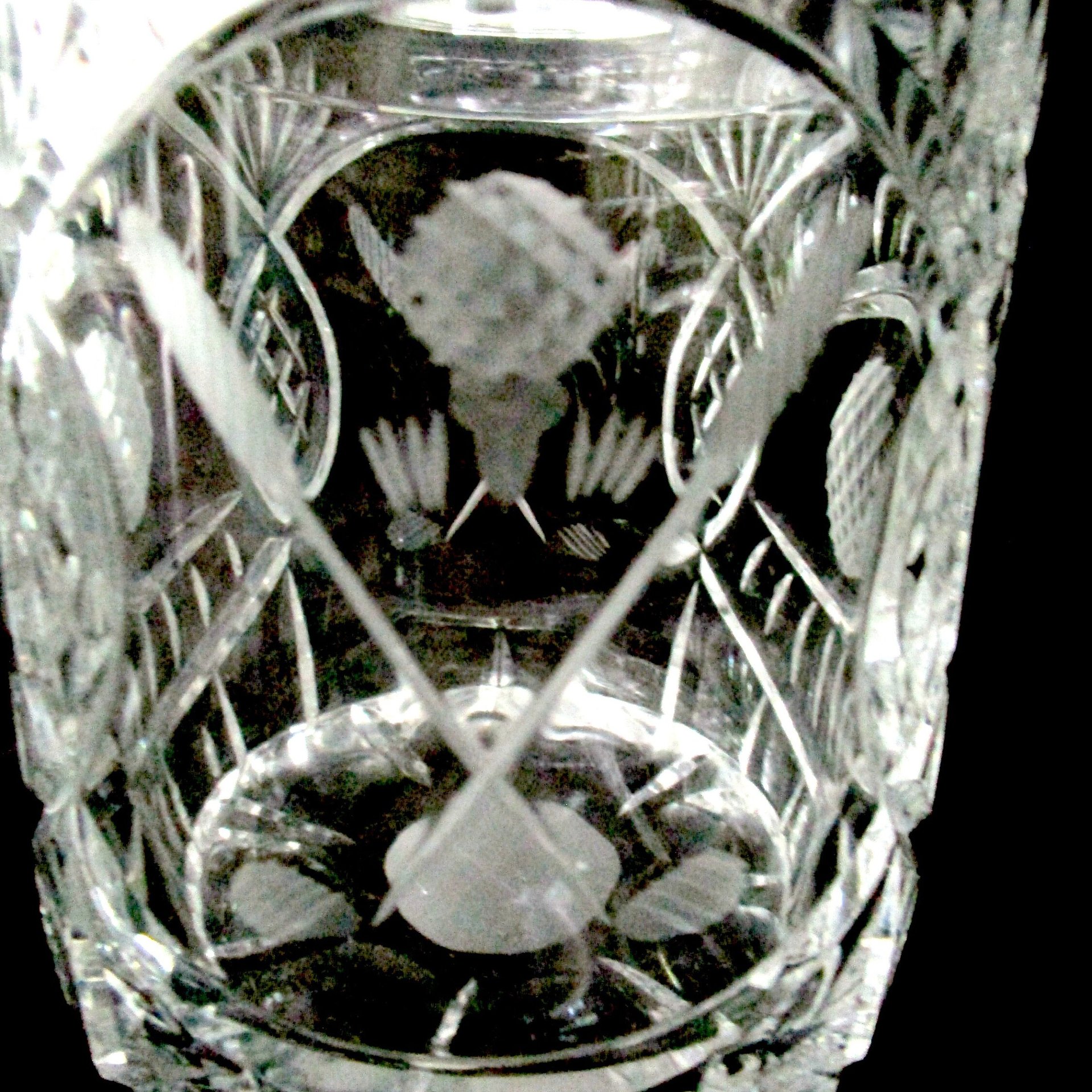 Crystal Ice Bucket, Biscuit Jar, Rovelli Hand Cut Crystal, Cut Golfing Design, Golf Clubs, Golf Balls, Gift for Golfer, Made in Switzerland