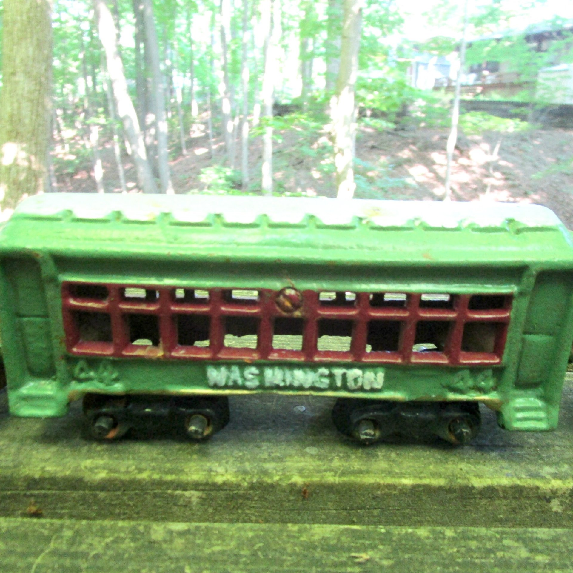 Vintage Cast Iron Train, Engine, Coal Car, Washington Cars, Observation Car, All 5 pcs Present, Large Set, Very Heavy, Make Offer