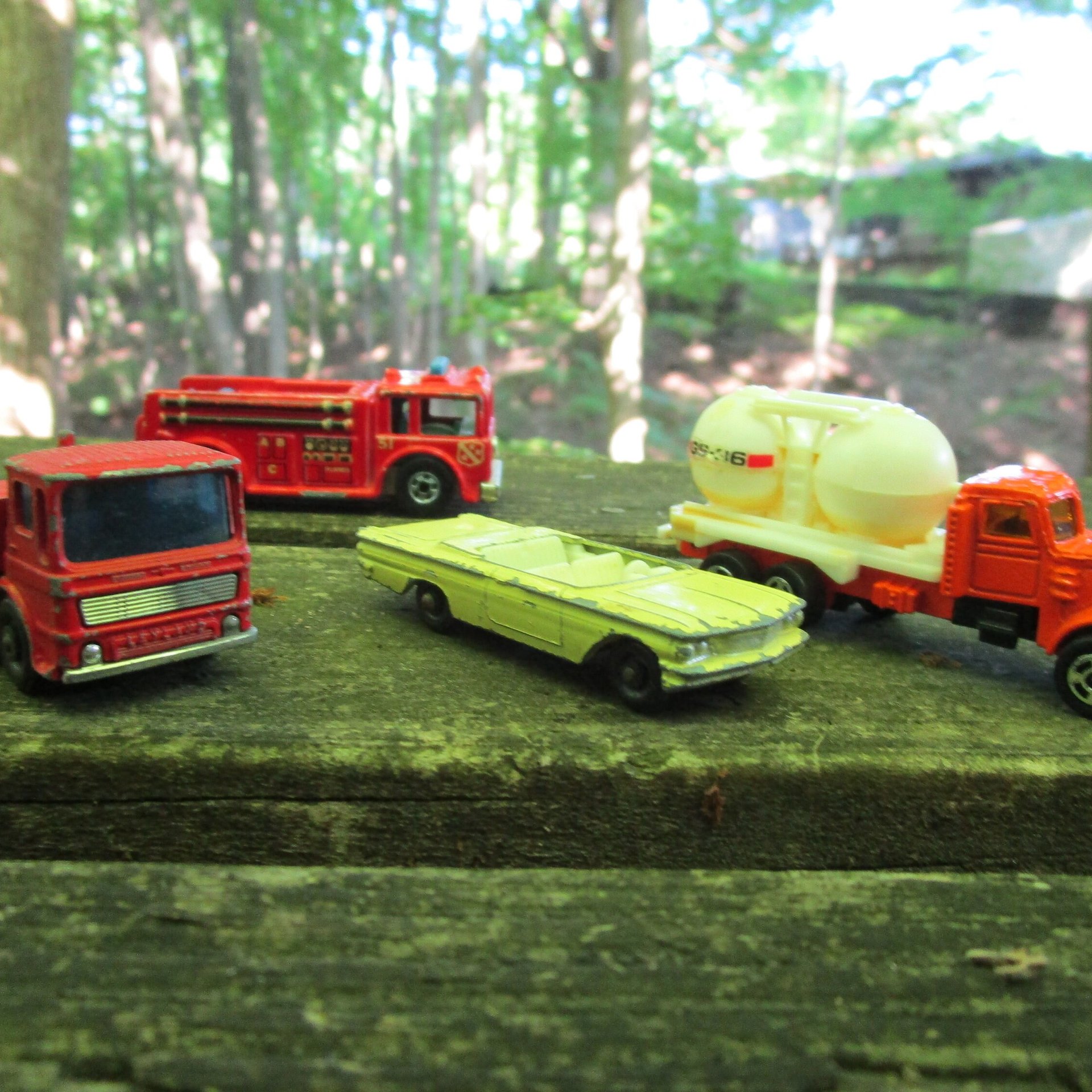 Hot Wheels, Matchbox, Lesney, Set of 4, Toy Cars and Trucks, Pontiac Convertible, Fire Engine, Miniature Collectible Cars Trucks, Make Offer