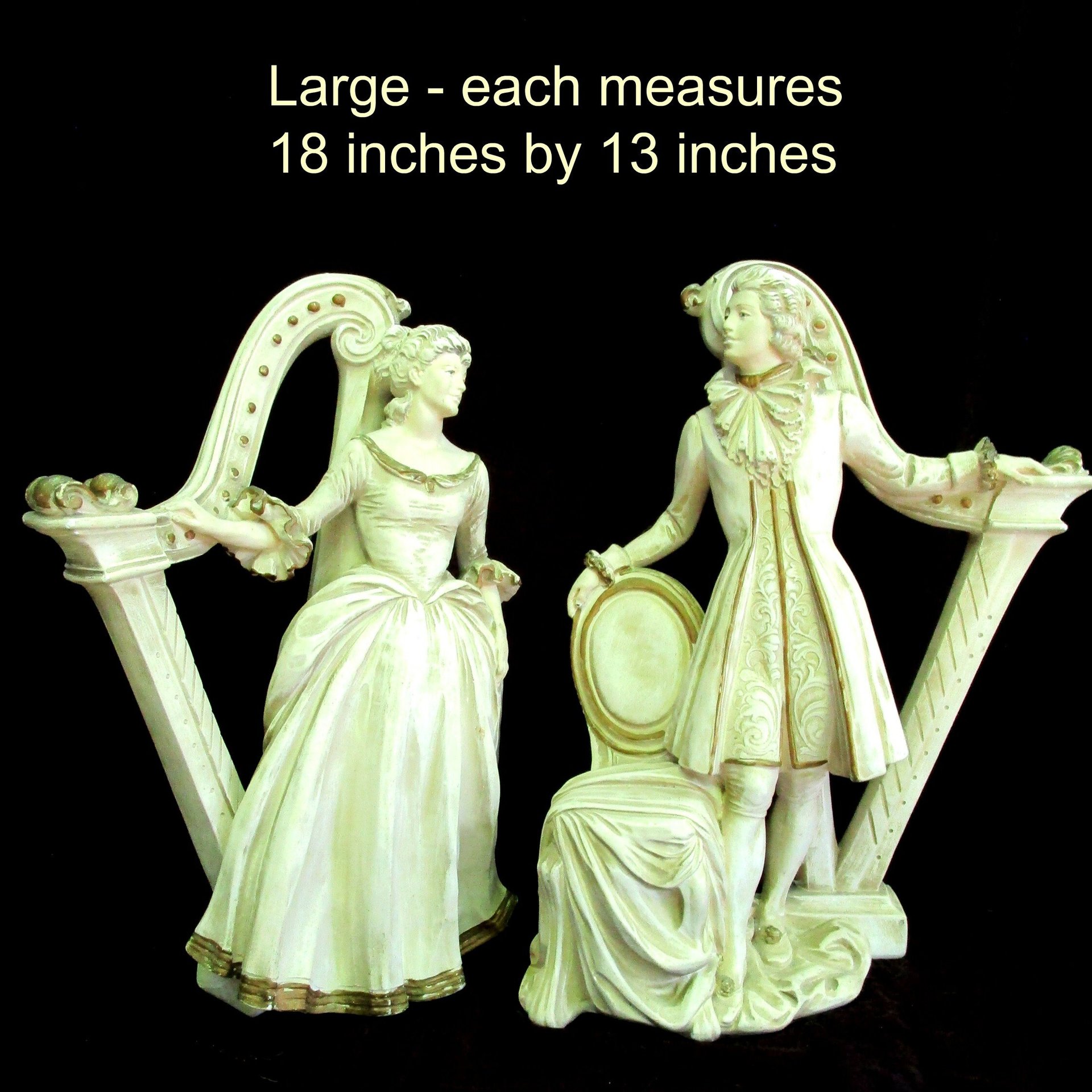 Large Mid Century Statues Victorian Man and Woman, Universal Statuary 1958, Victorian Decor, Statement Pieces, Mantle Statues, Wedding Gift