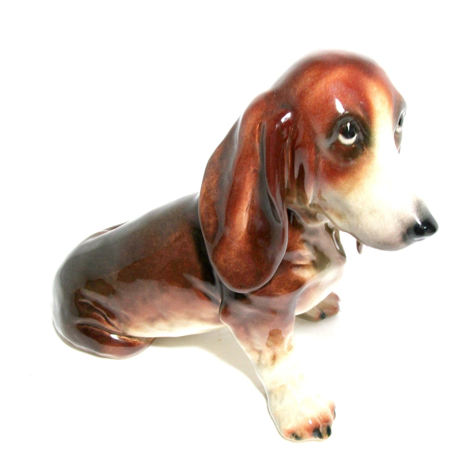 Dachshund Statue or Large Figurine, Mid Century, Weiner Dog Statue, Large 8 Inches Long, Gift for Dachshund Lover, Made in Western Germany