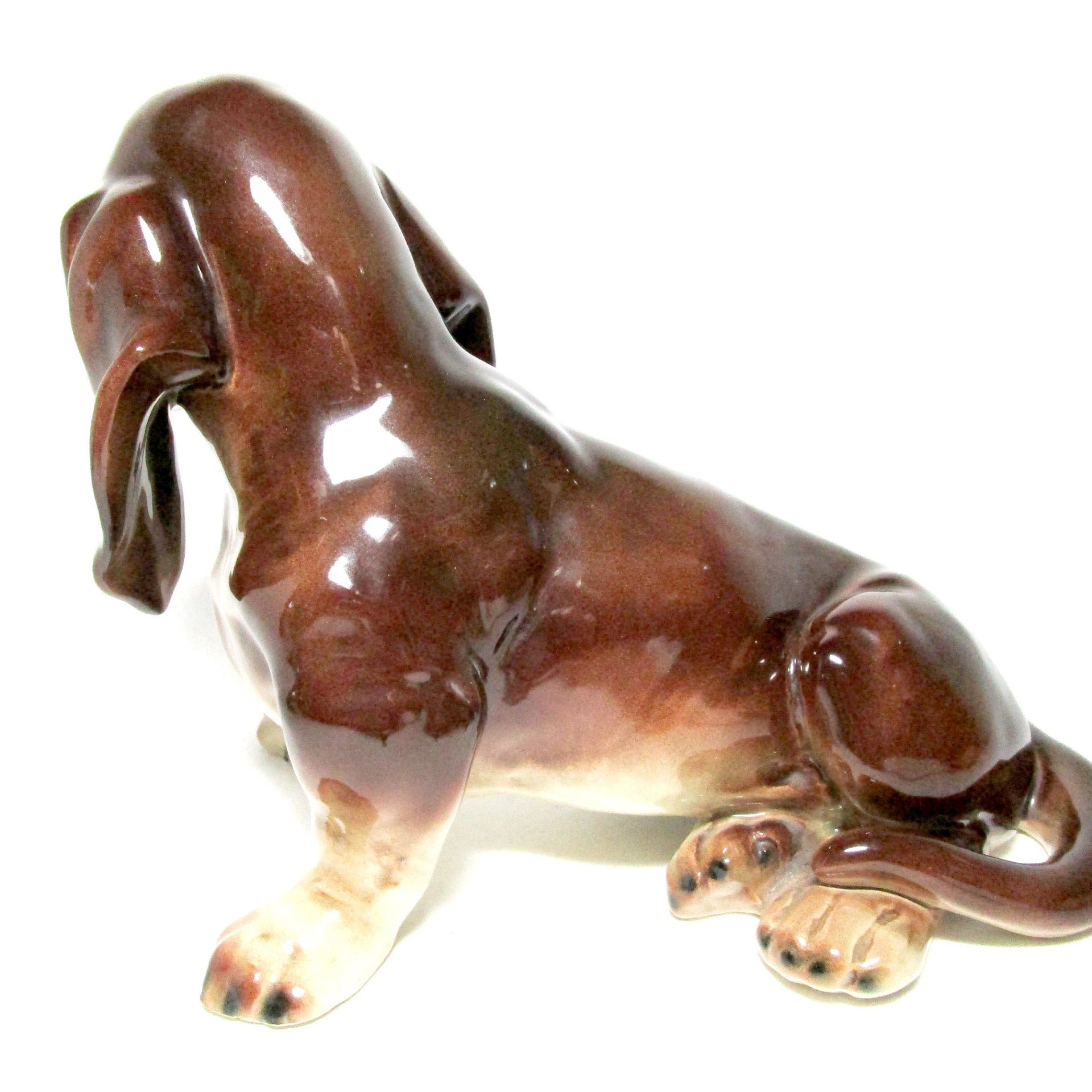 Dachshund Statue or Large Figurine, Mid Century, Weiner Dog Statue, Large 8 Inches Long, Gift for Dachshund Lover, Made in Western Germany