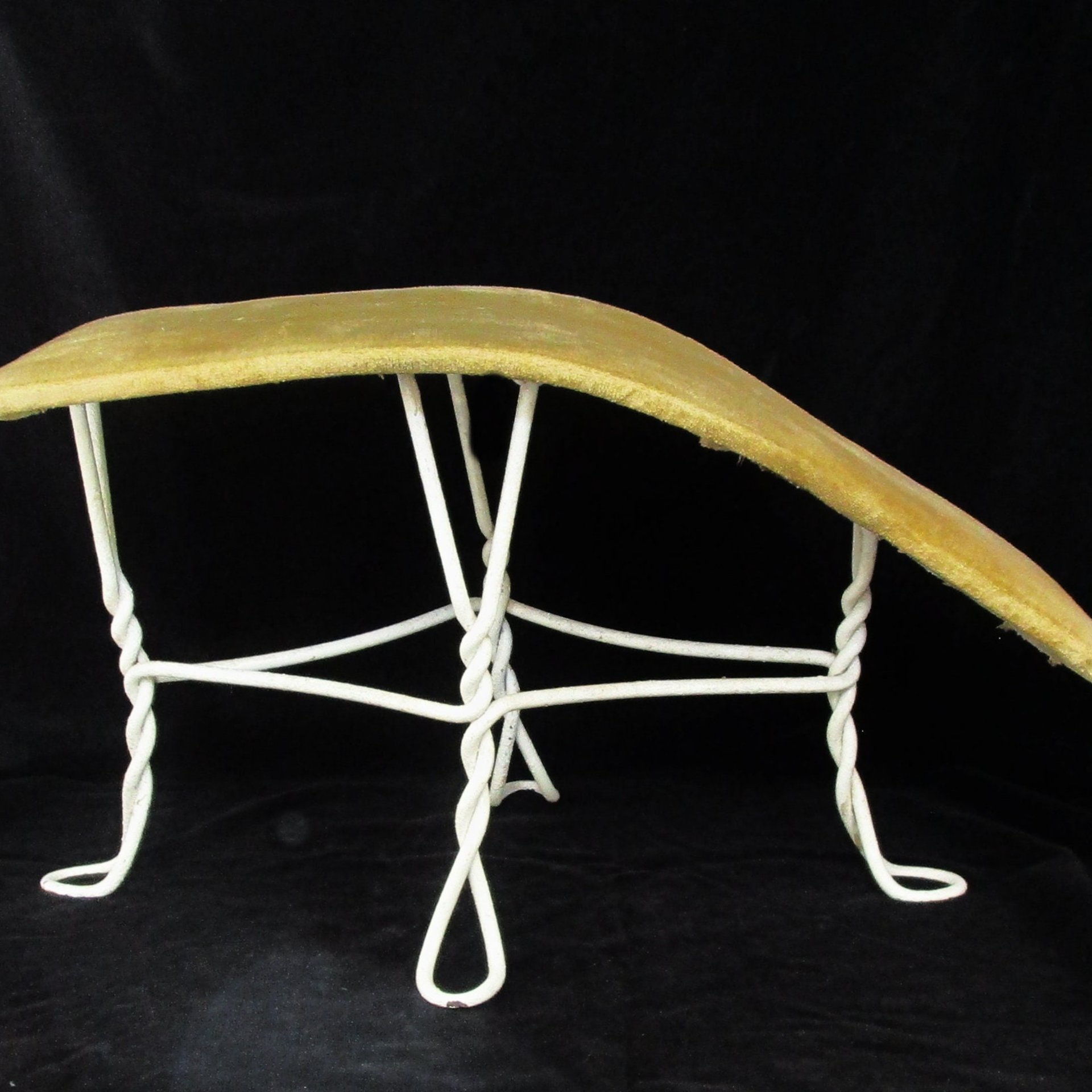 Antique Shoe Store Stool, Salesmans Seat, Wrought Iron, Shoe Salesmens Footstool, Closet Stool or Ottoman
