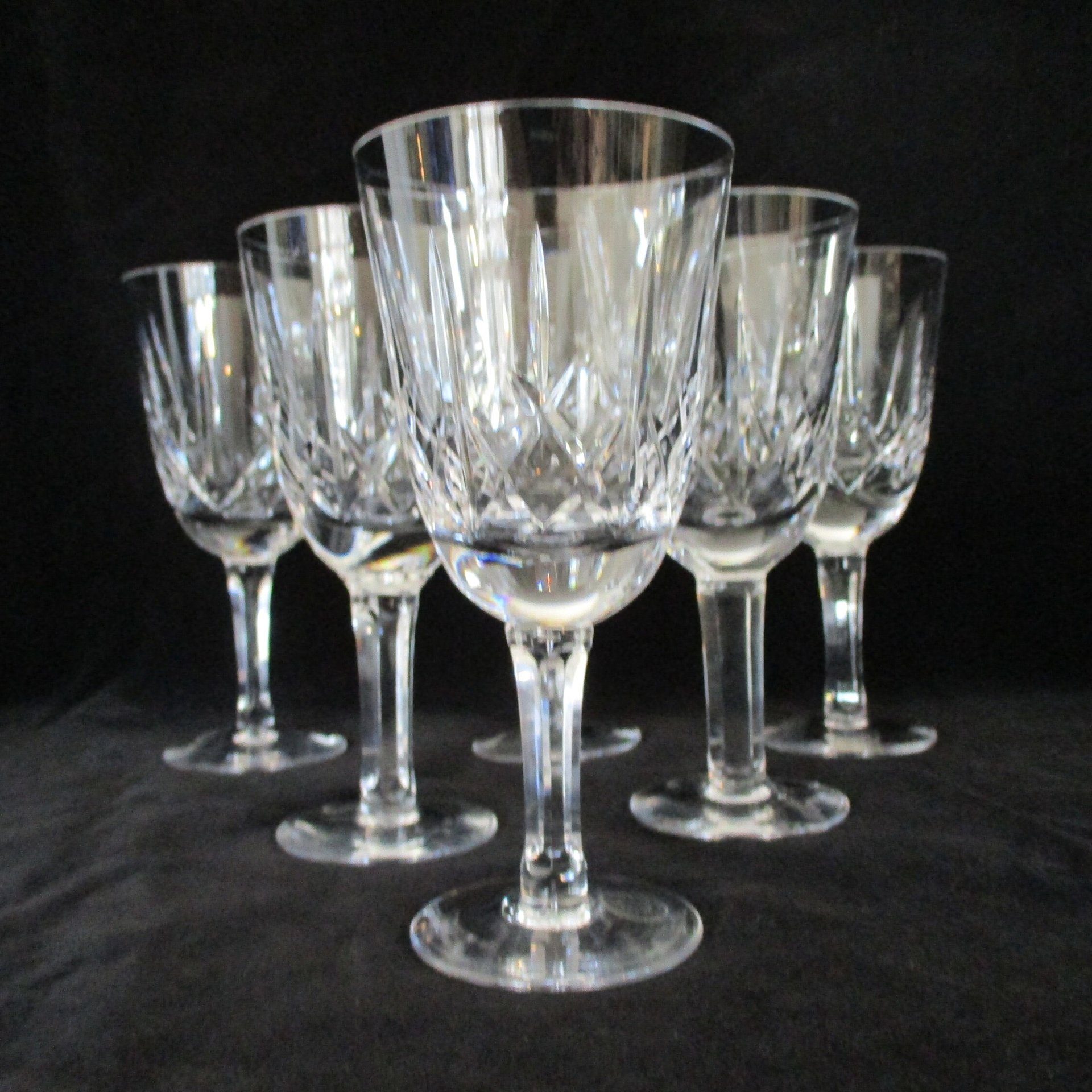 Waterford Wedgwood Wine Glasses or Water Goblets, Galway Ireland, Set of 6, Irish Crystal,  Wedding Gift, Replacement Stemware