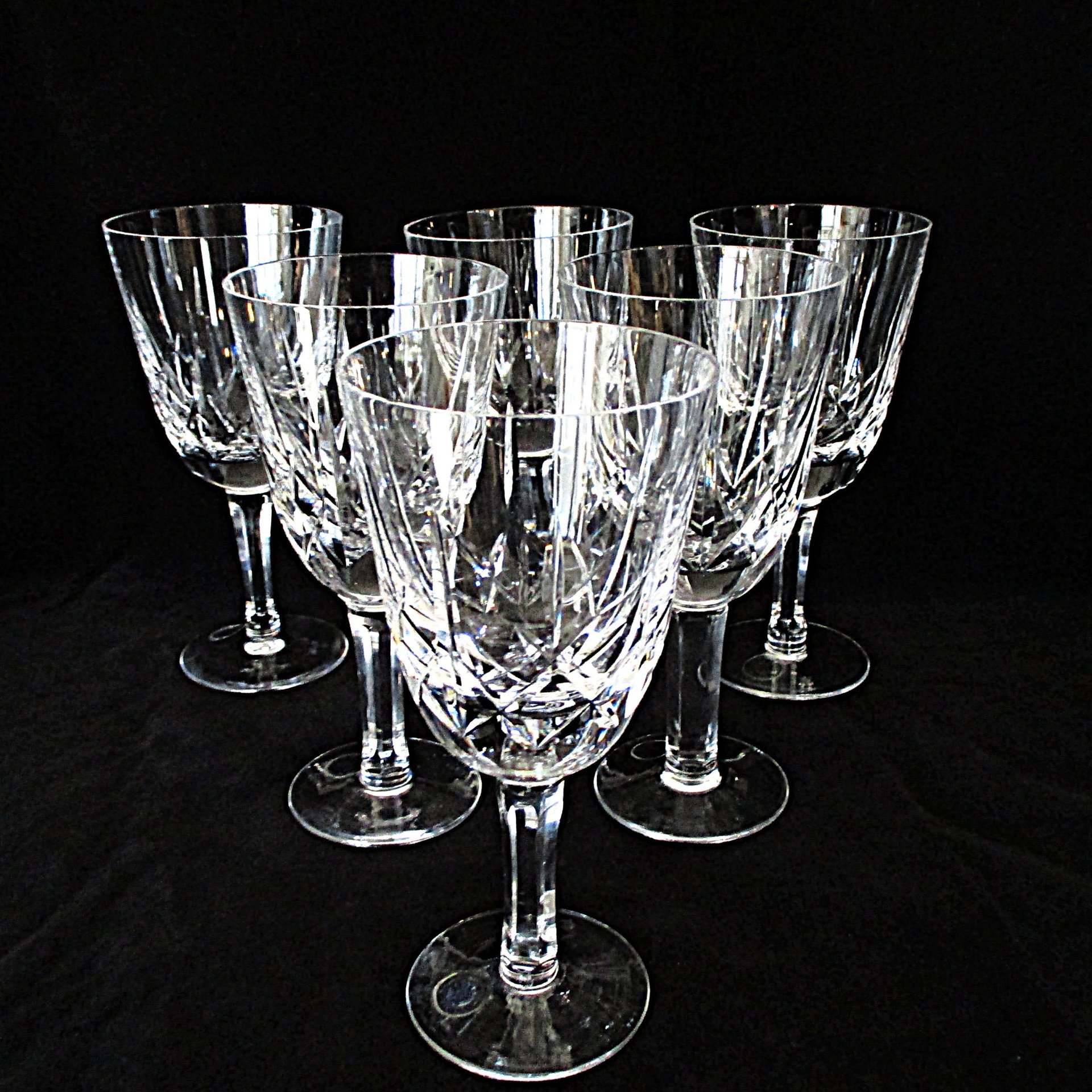 Waterford Wedgwood Wine Glasses or Water Goblets, Galway Ireland, Set of 6, Irish Crystal,  Wedding Gift, Replacement Stemware