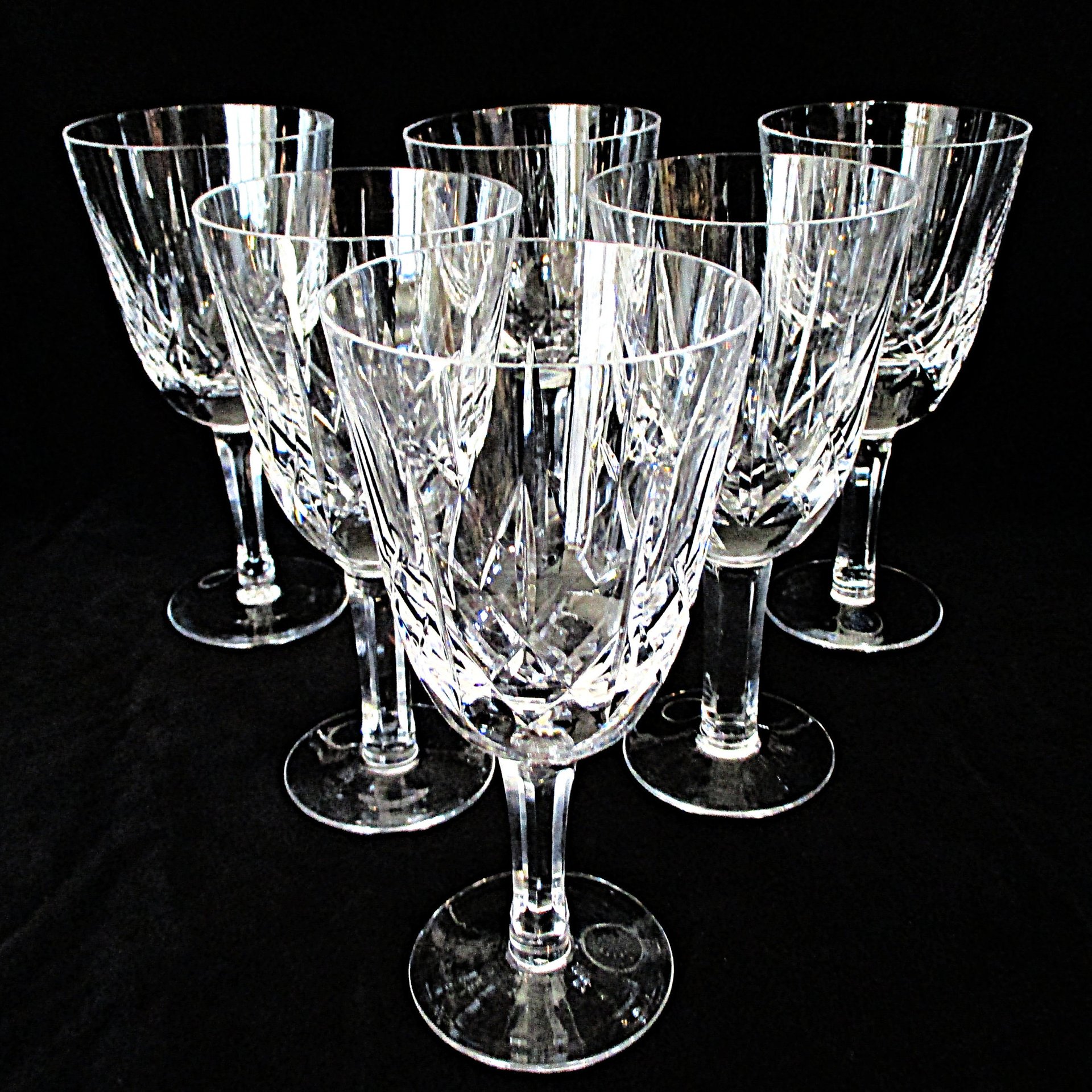Waterford Wedgwood Wine Glasses or Water Goblets, Galway Ireland, Set of 6, Irish Crystal,  Wedding Gift, Replacement Stemware