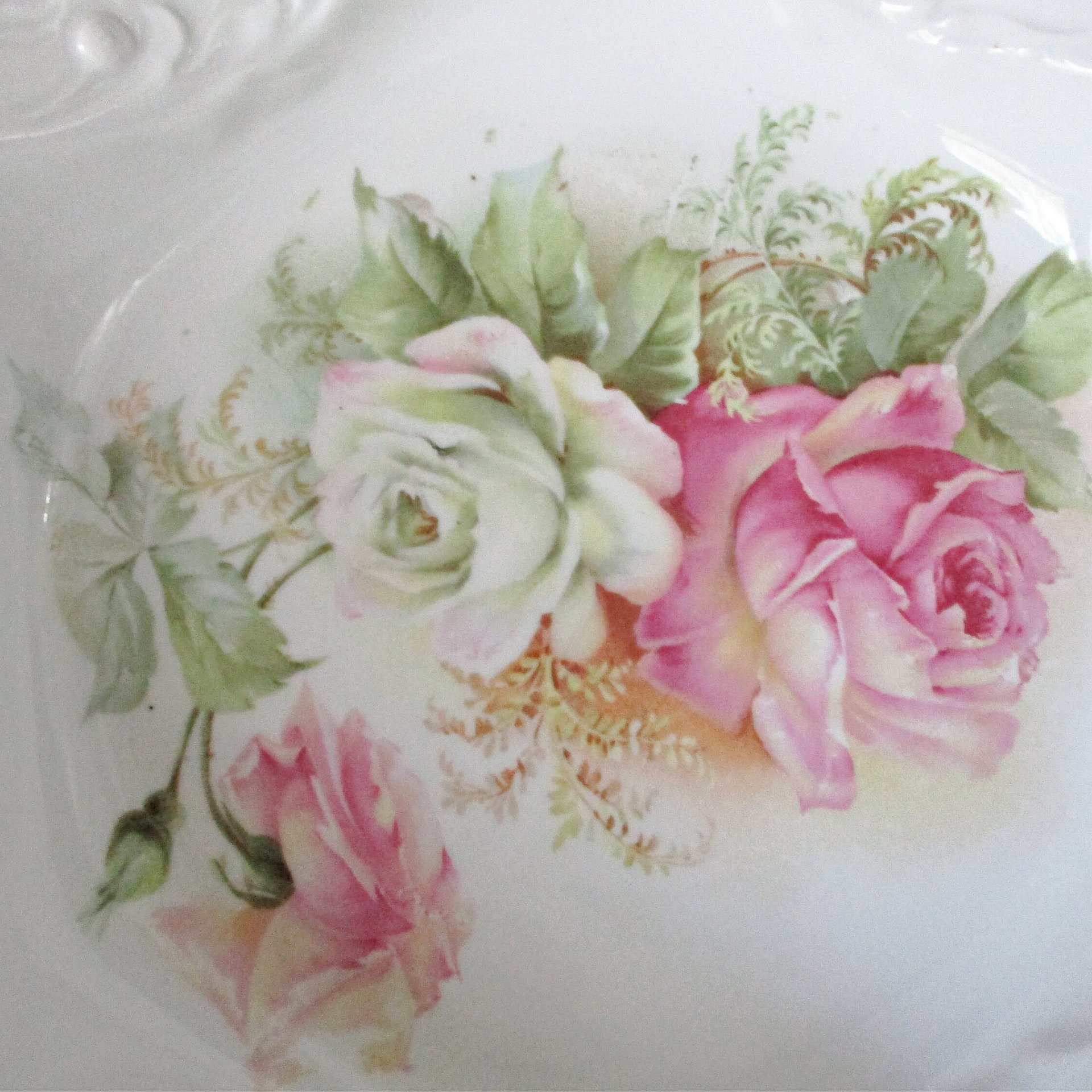 RS Prussia Bowl, Large Rose Bowl, Authentic RS Prussia Hallmark, Light and Translucent Porcelain, Wedding Gift