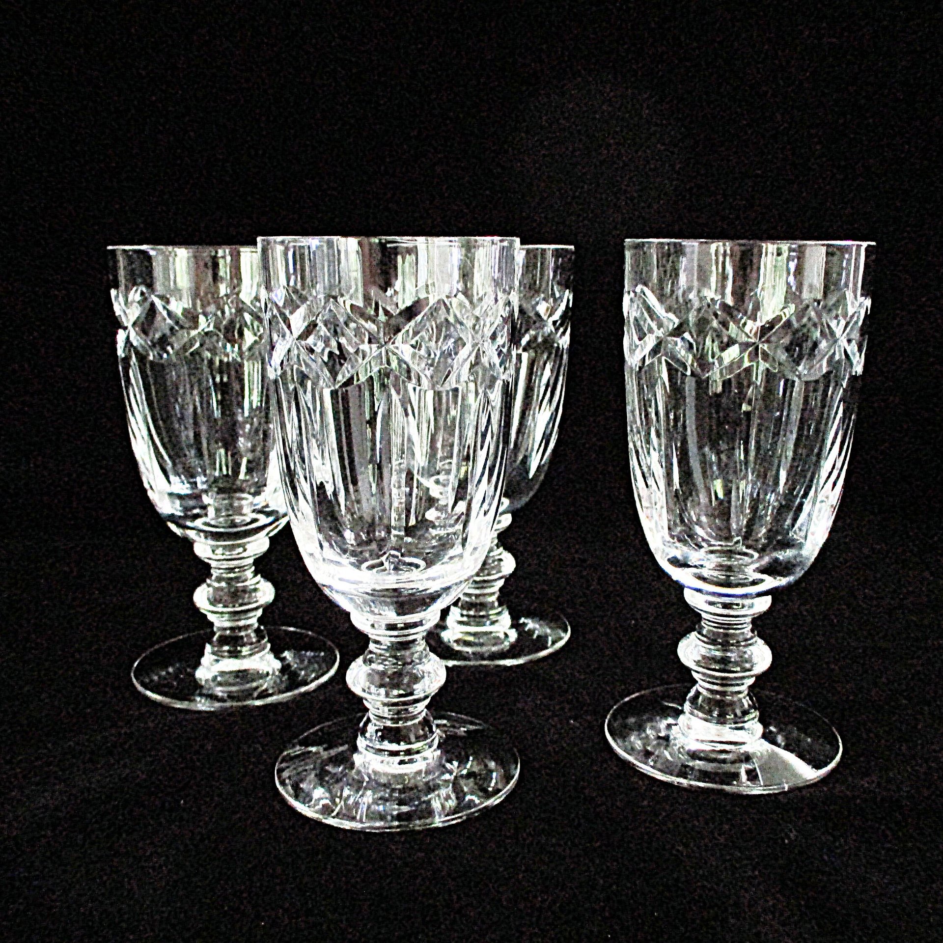 Tiffin Franciscan Large Liquors, 7394 4, Juice Glasses, Cut Vertical and Crisscross, Set of 4, Wedding Gift