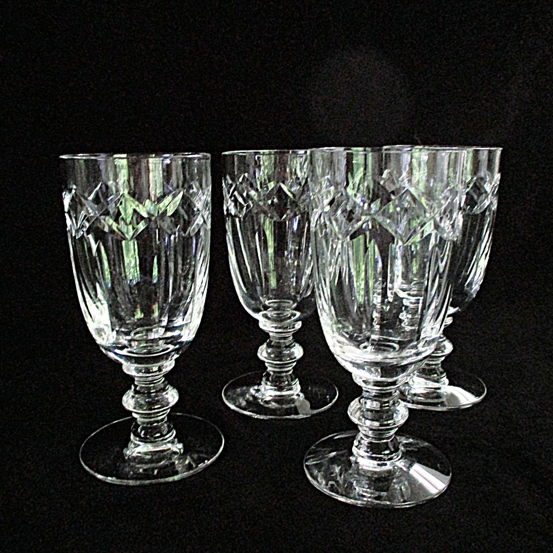 Tiffin Franciscan Large Liquors, 7394 4, Juice Glasses, Cut Vertical and Crisscross, Set of 4, Wedding Gift