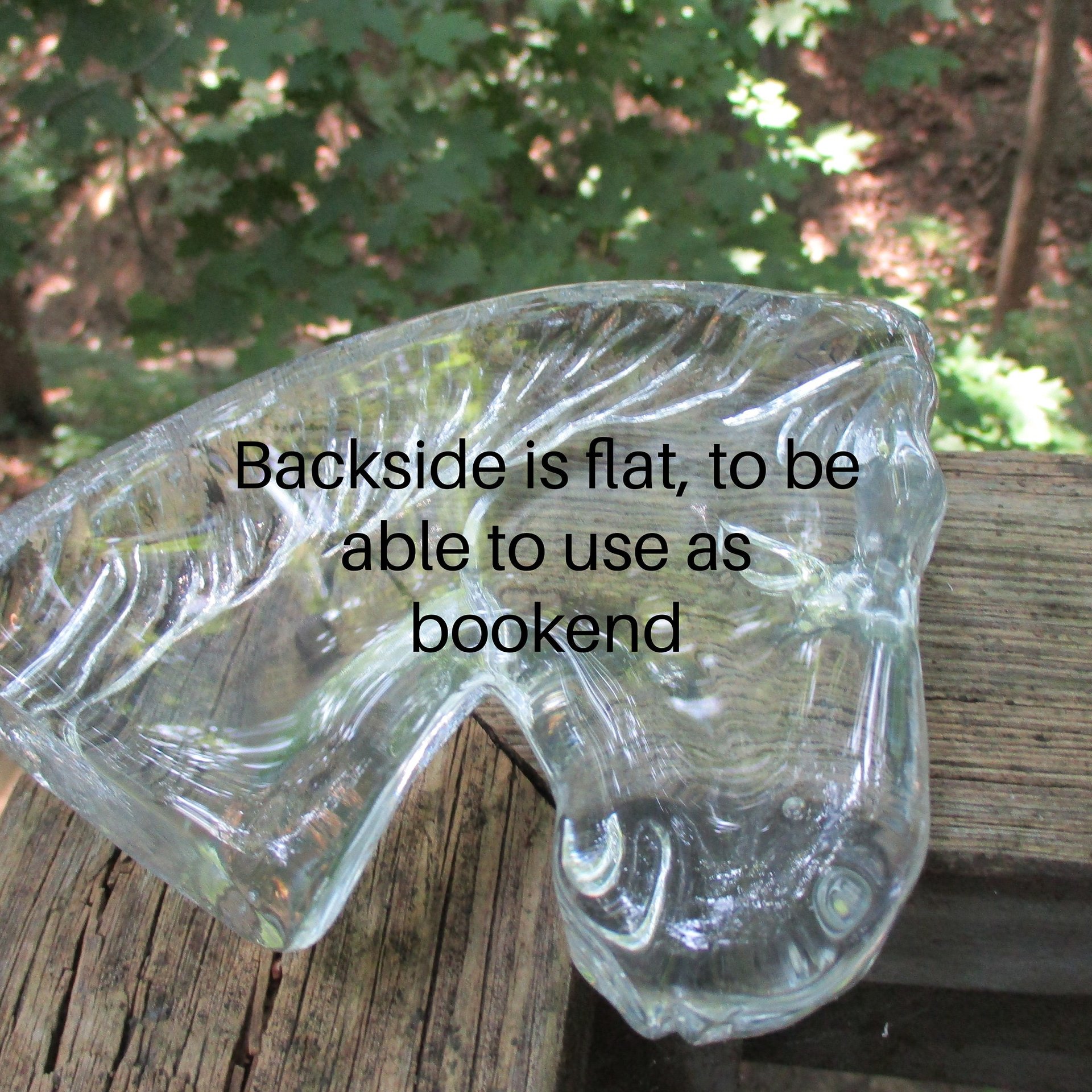 Horse Bookend, Glass Horse Head Paperweight, Heavy Bookend, Gift for Horse Lover