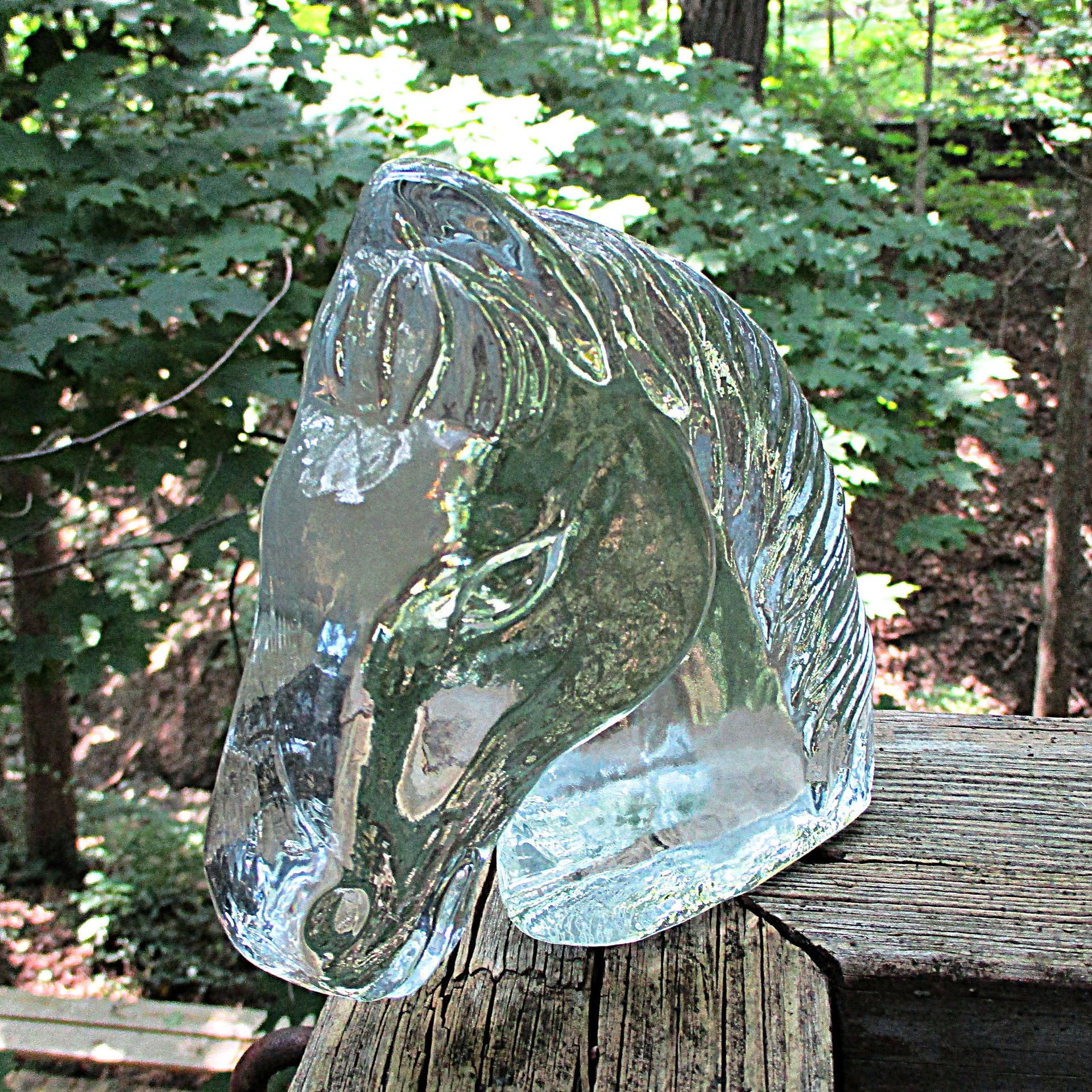 Horse Bookend, Glass Horse Head Paperweight, Heavy Bookend, Gift for Horse Lover