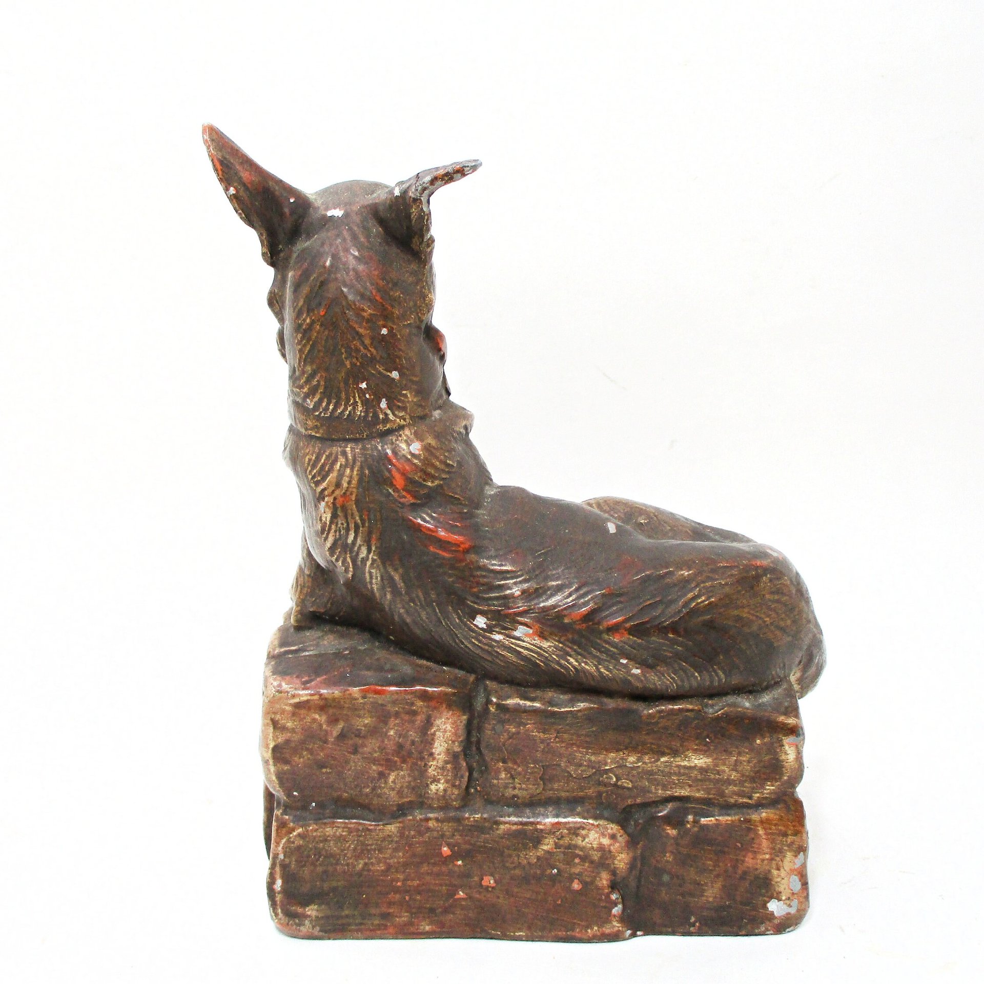 Bronze German Shepherd Dog, M Fiot, Antique Bookend or Figurine, Marked M Fiot, French Sculptor, 1920s