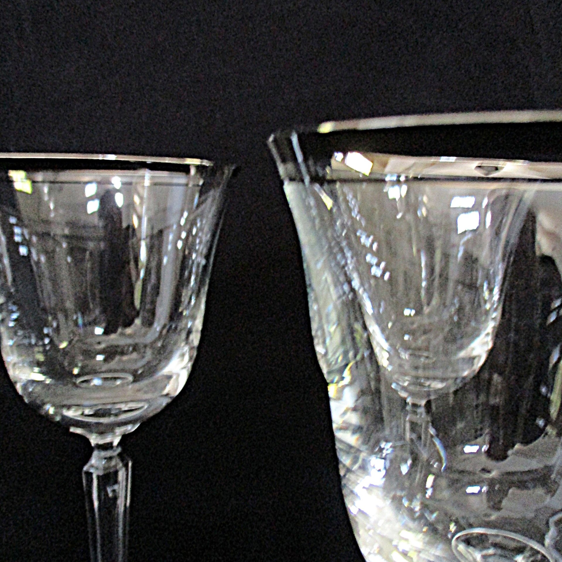 Mikasa Briarcliffe Stemware, Water Goblets, Set of 4, Platinum Trim Rim, Elegant Wedding Gift,  Bridal Stemware, Gift for Wine Lovers