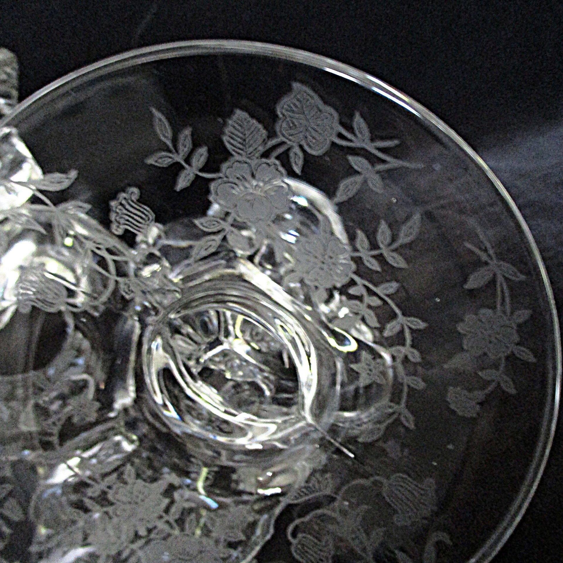 Fostoria Bouquet, Candle Holders, Set of 2, Etched Crystal, Bridal Table, Wedding Shower Decor