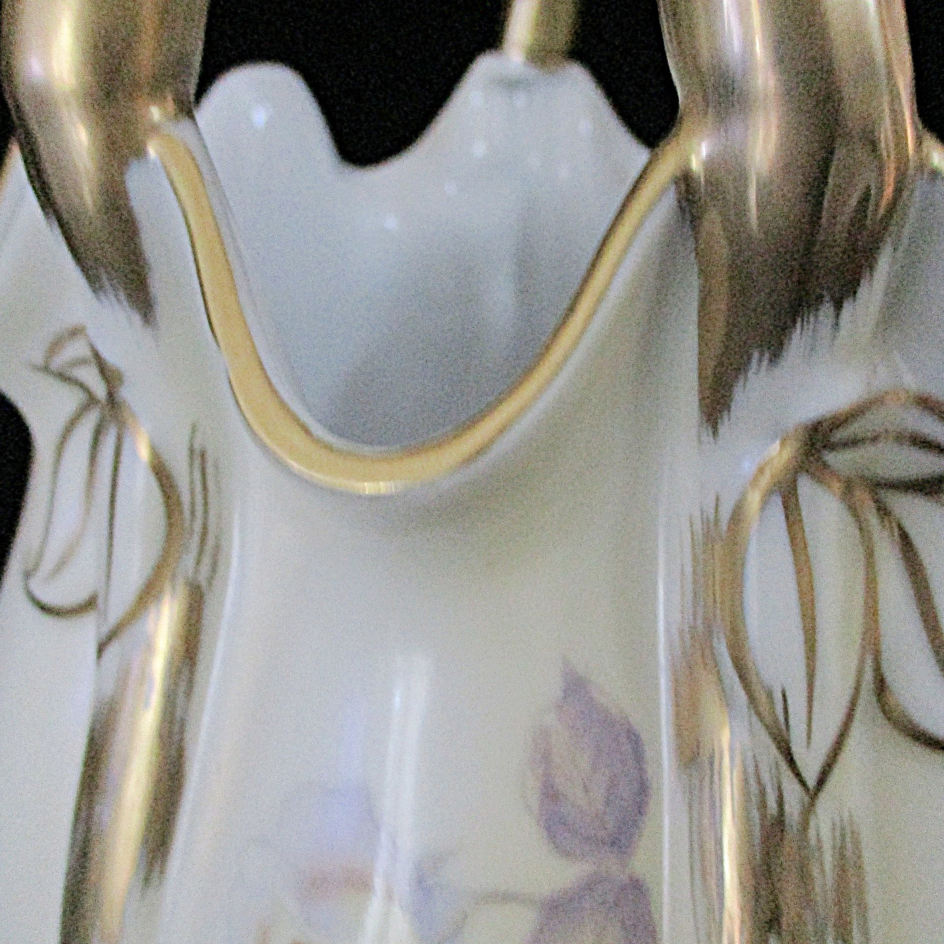 Antique Porcelain Basket, Hand Painted Florals, Gold Gilt Trims, Large and Heavy, Victorian Decor